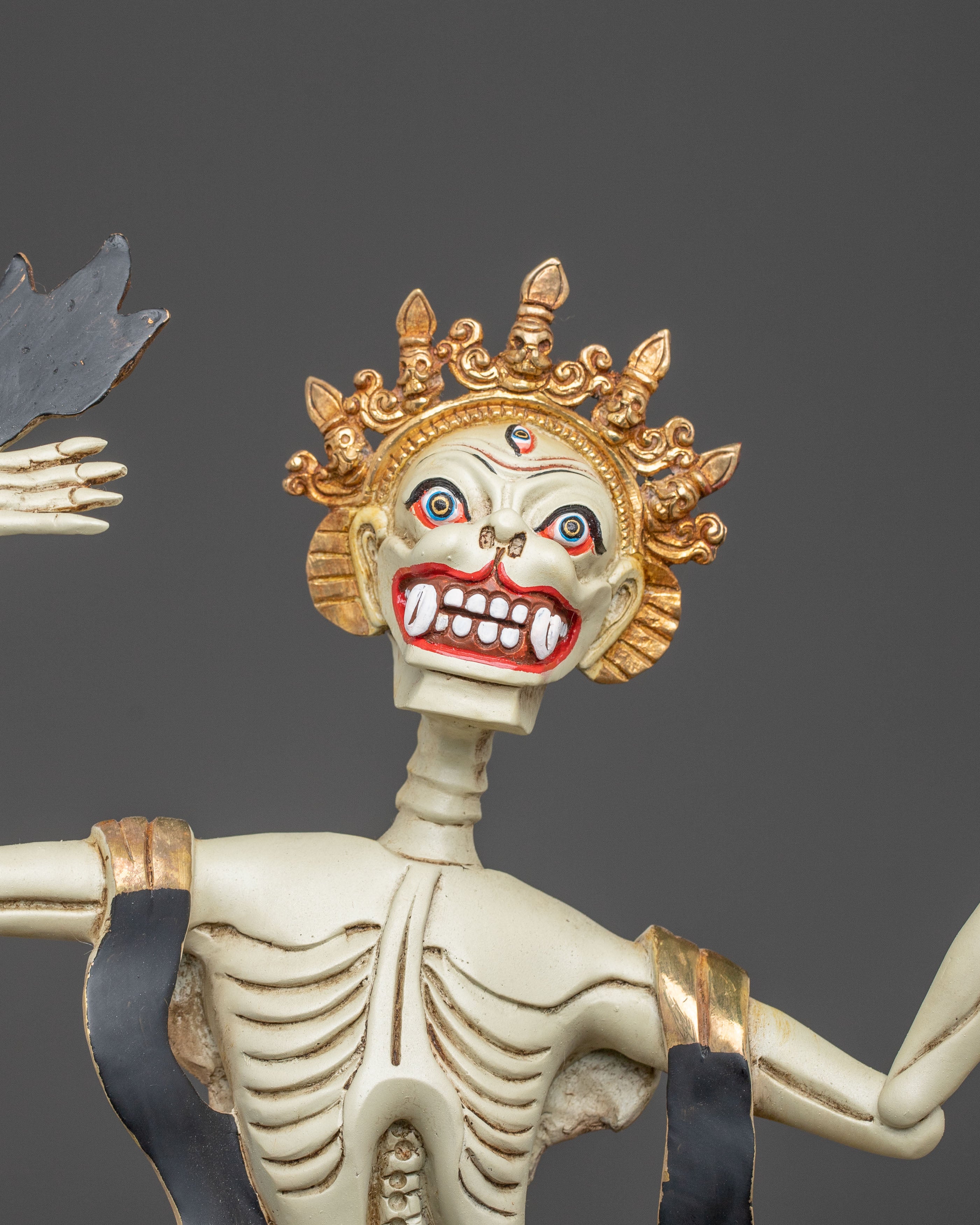 Copper Chitipati Statue - Hand-Gilded Masterpiece