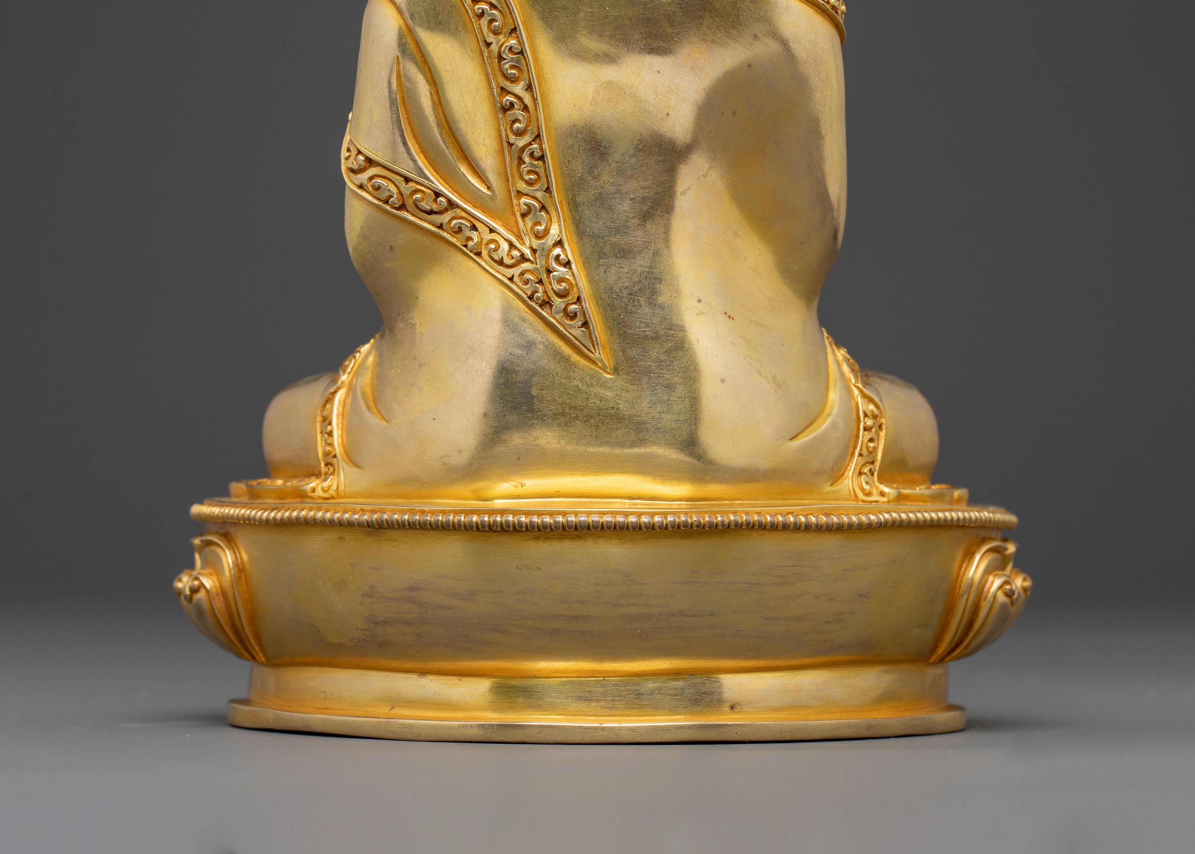 Vairocana Uttarabodhi Mudra Statue  – 24K Gold Gilded