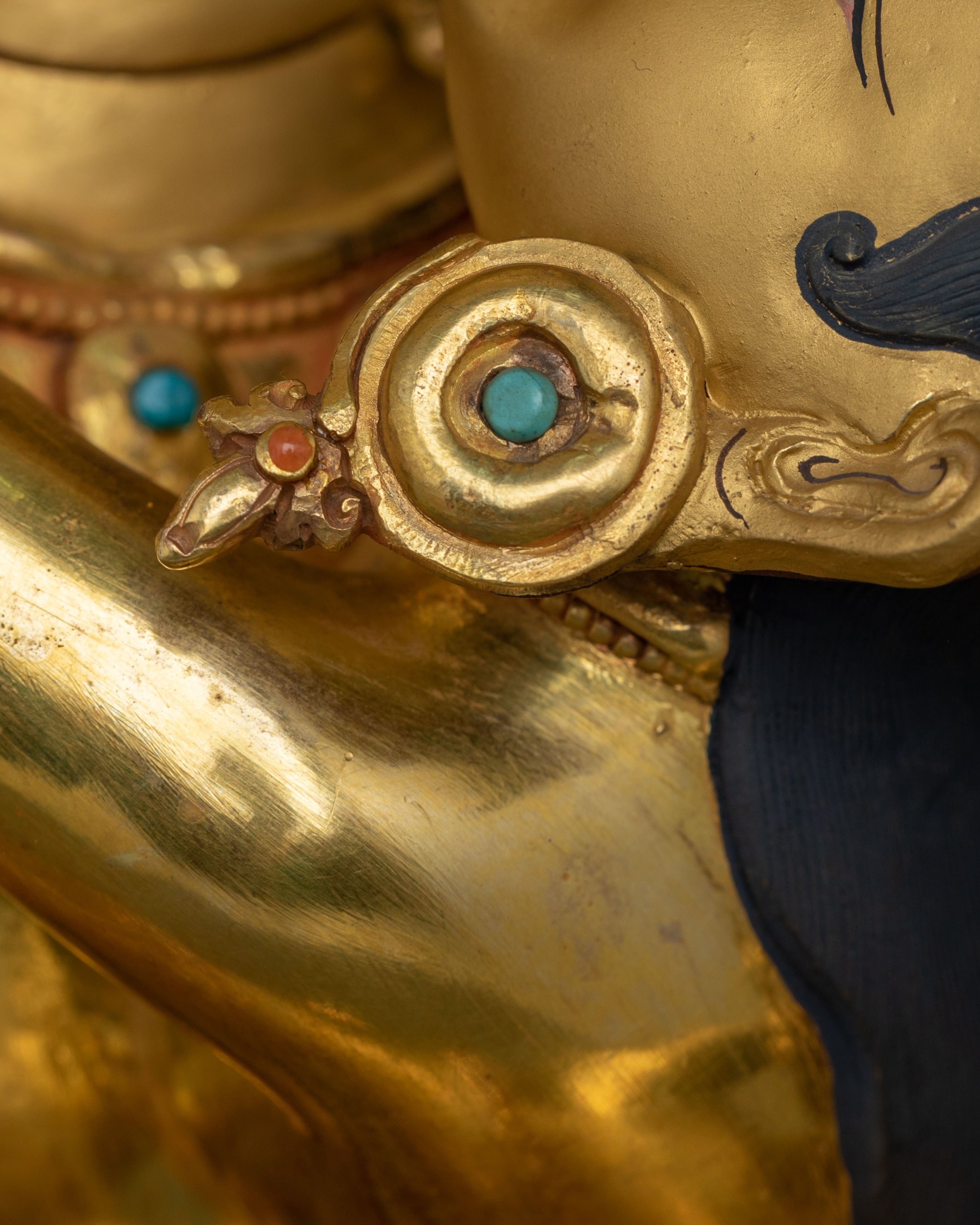 Vajrasattva Sacred Sculpture with Consort in Gilded Copper