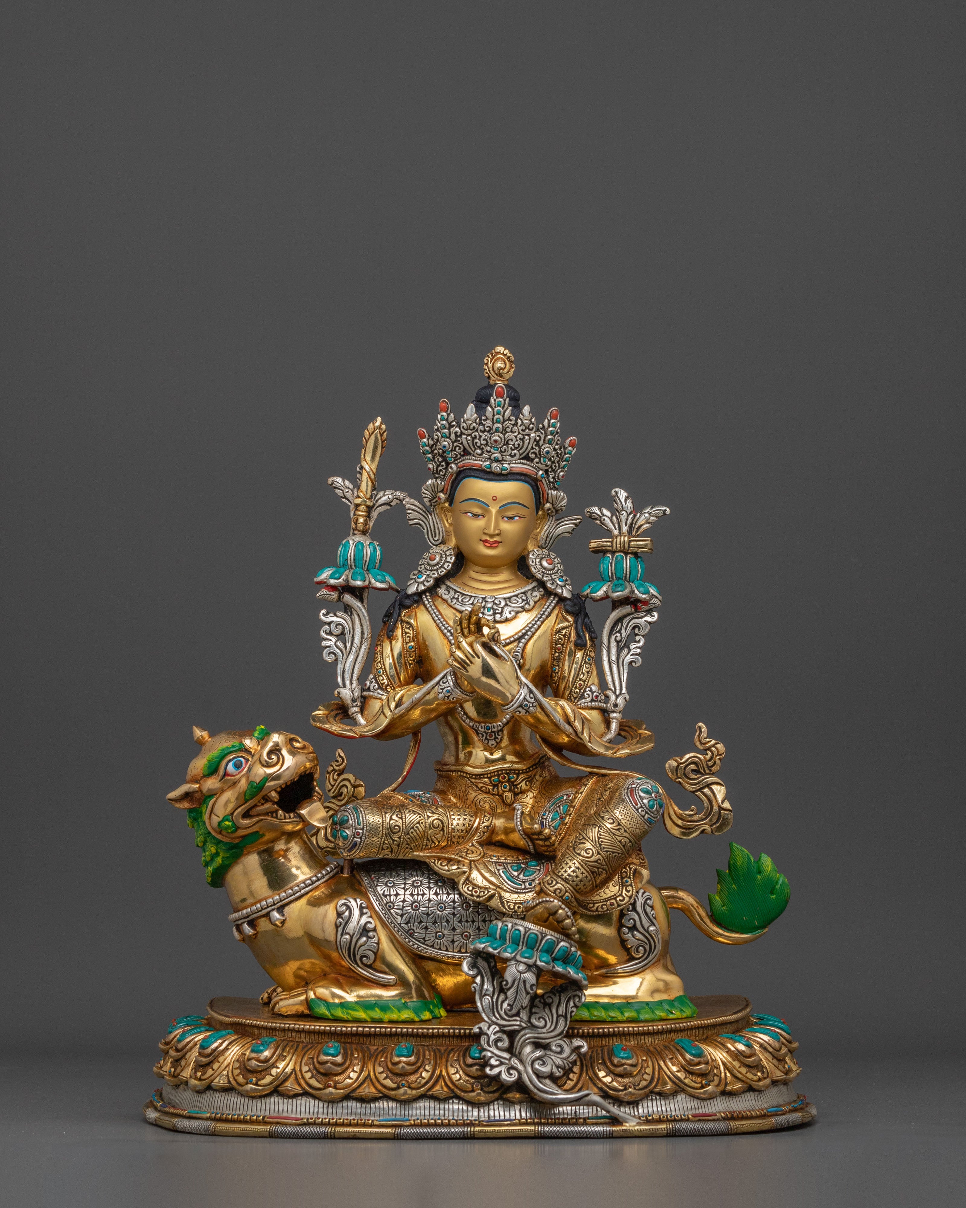 Simhanada Manjushri Statue | Home Decor