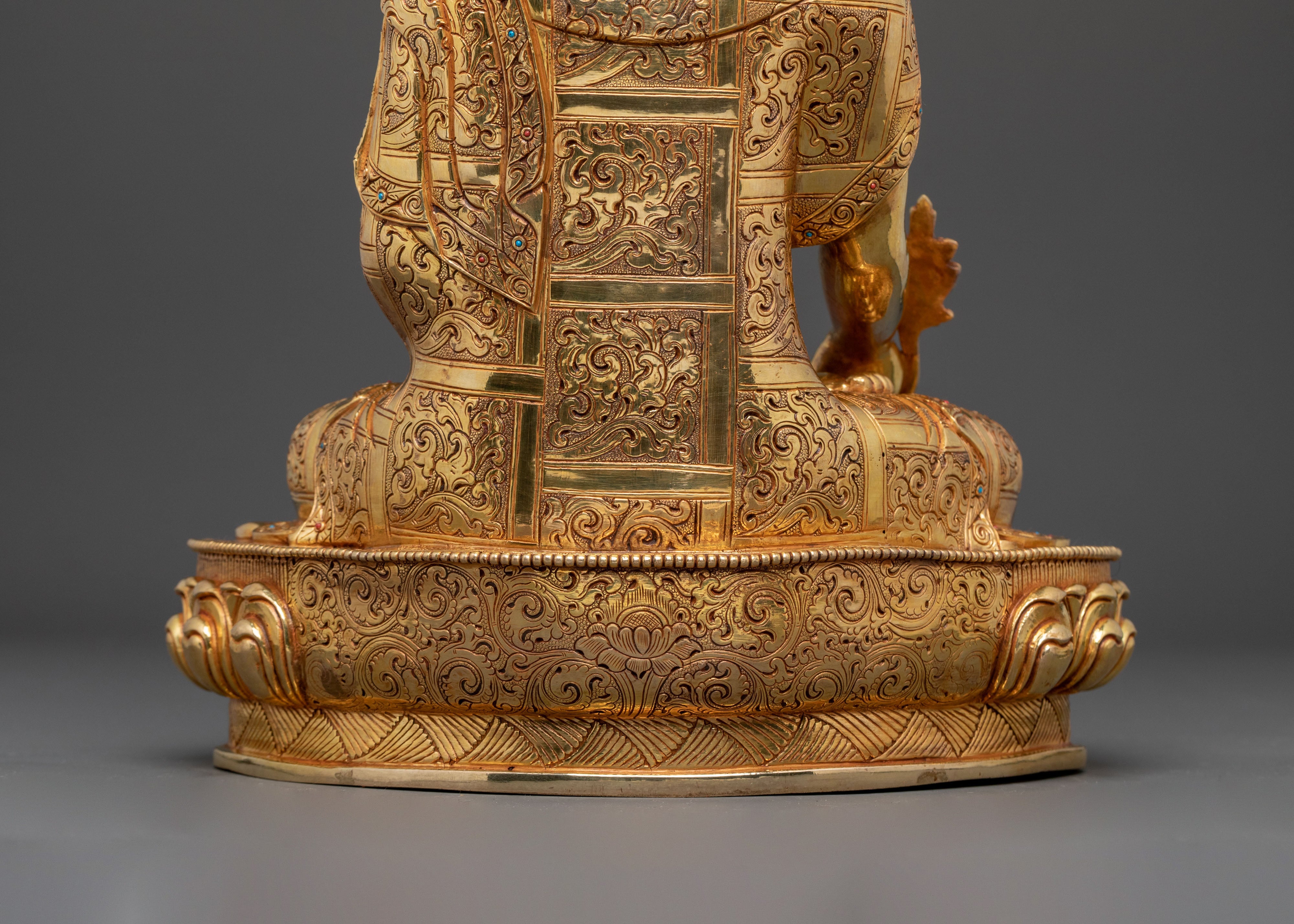 Medicine Buddha Statue | 24K Gold Gilded Healing Figure
