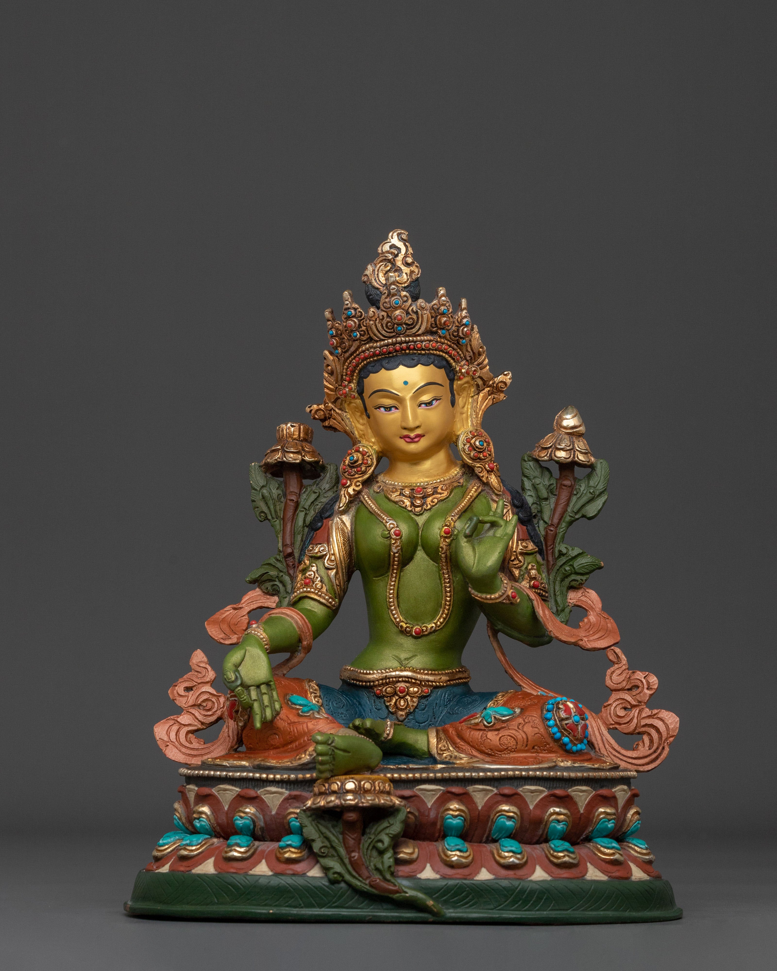 24K Gold Gilded Sacred Statue Set of Six Bodhisattva