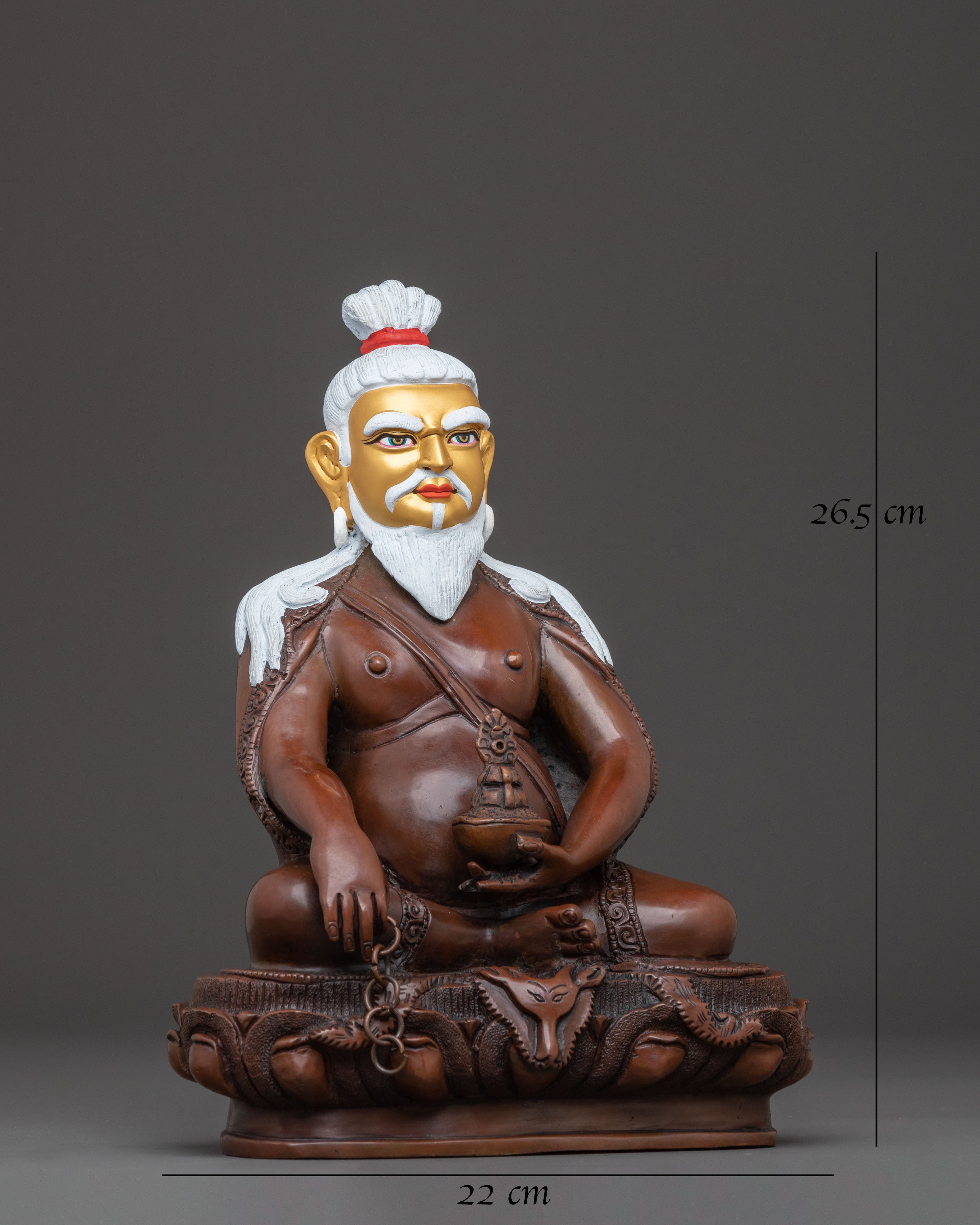 Thangtong Gyalpo Statue: Oxidized Copper Body