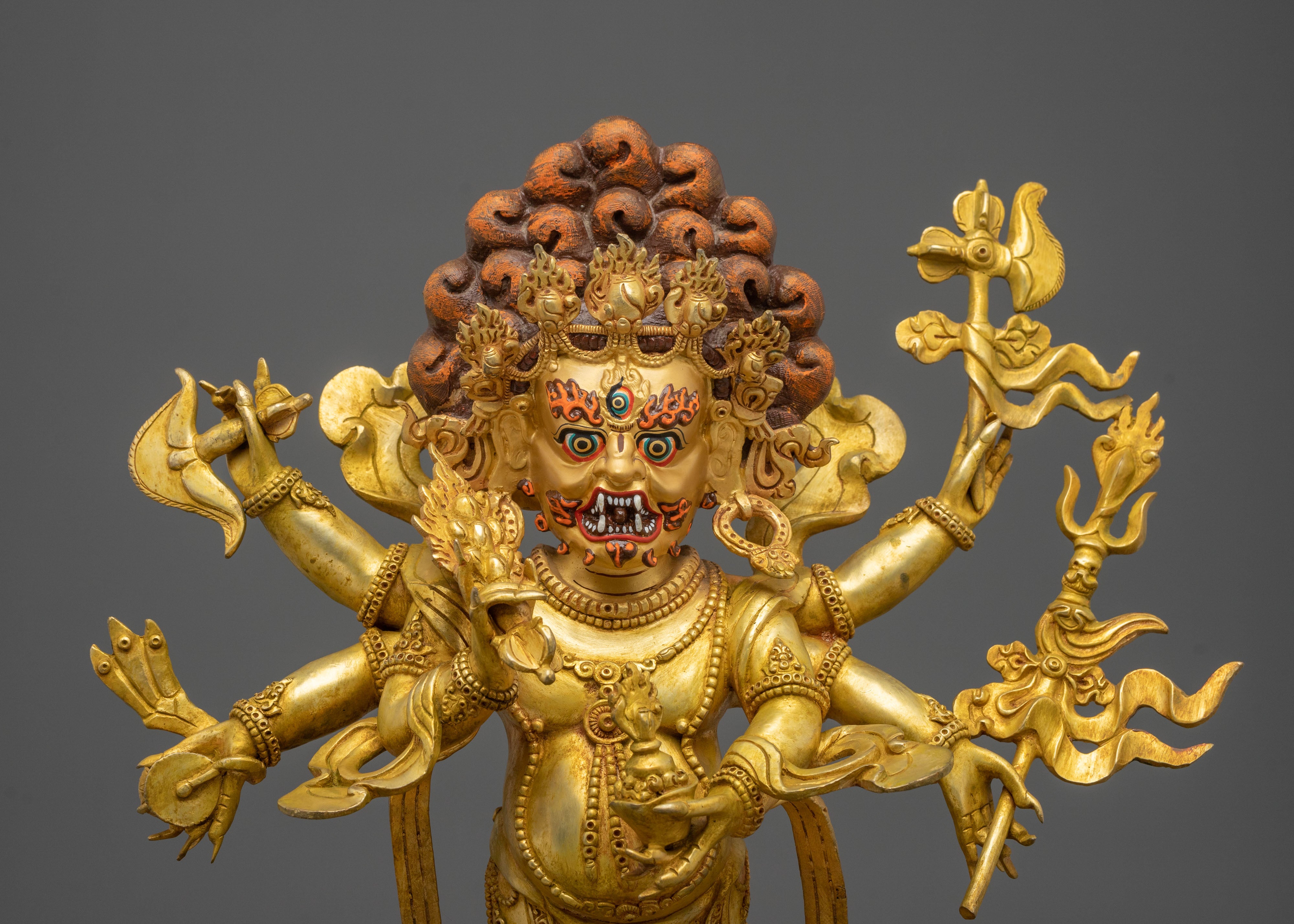 White Mahakala Sculpture | Tibetan Buddhist Protector