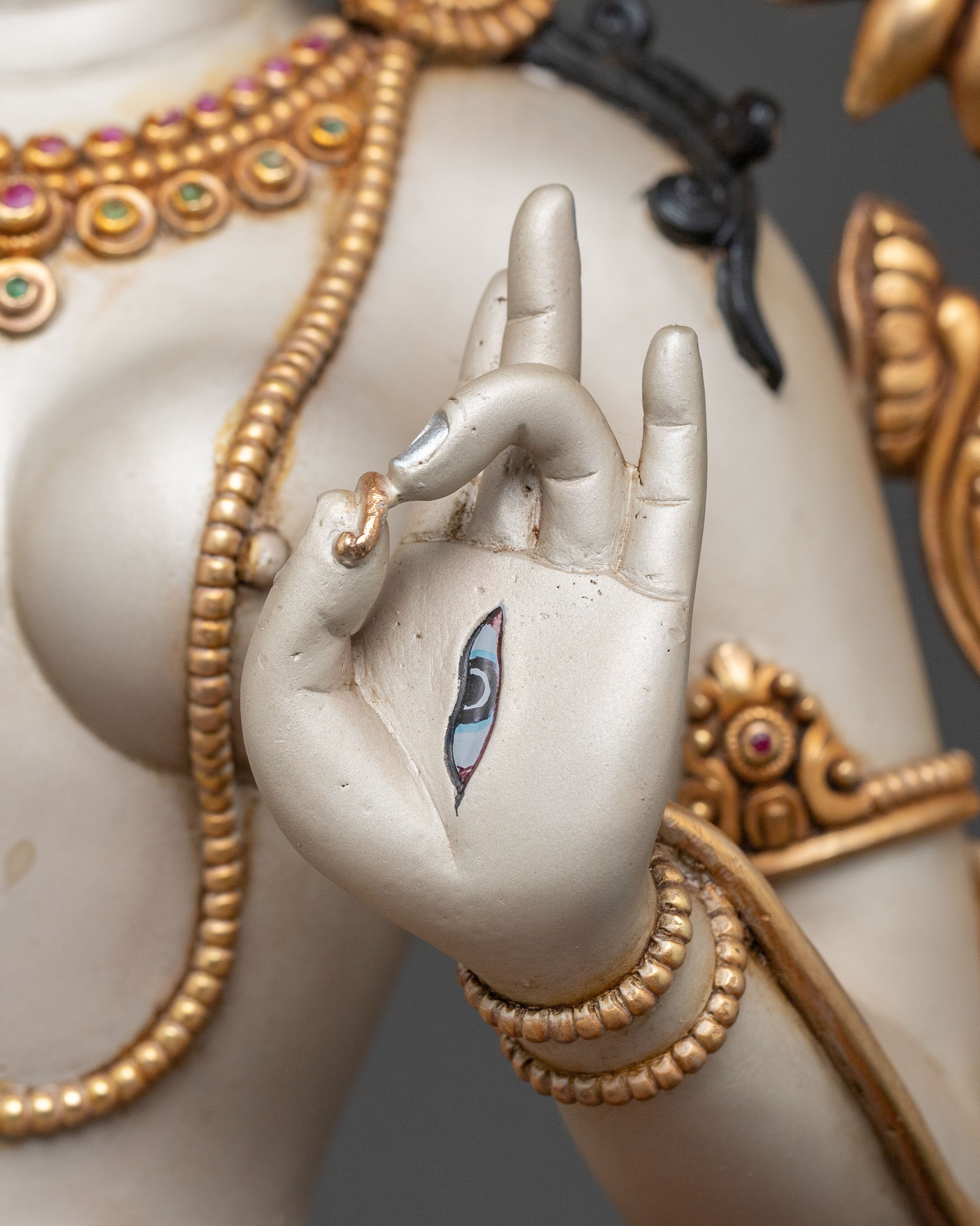 White Tara: Radiant 24K Gold Gilded Sculpture