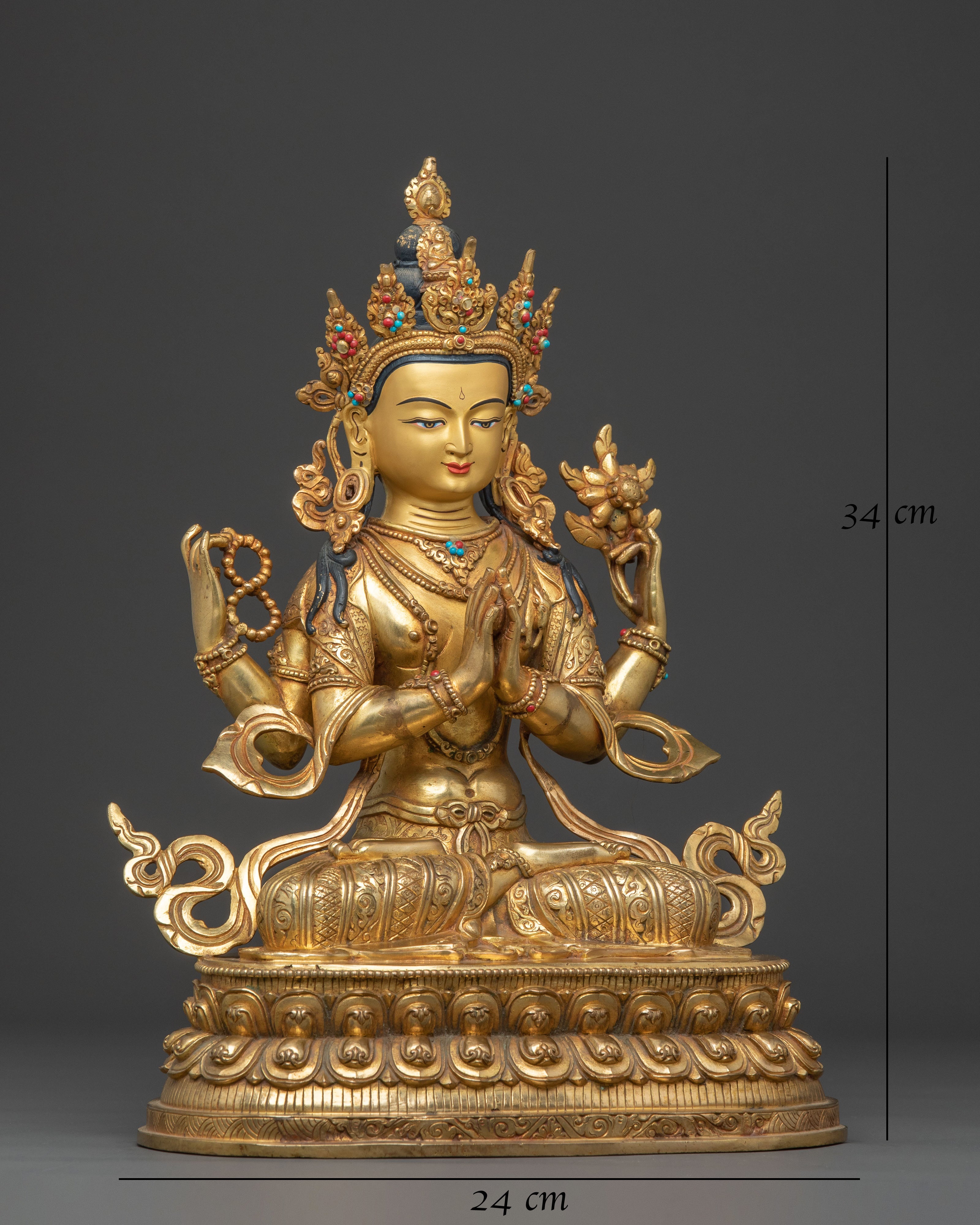 Four-Armed Chenrezig Statue | Compassionate Heart