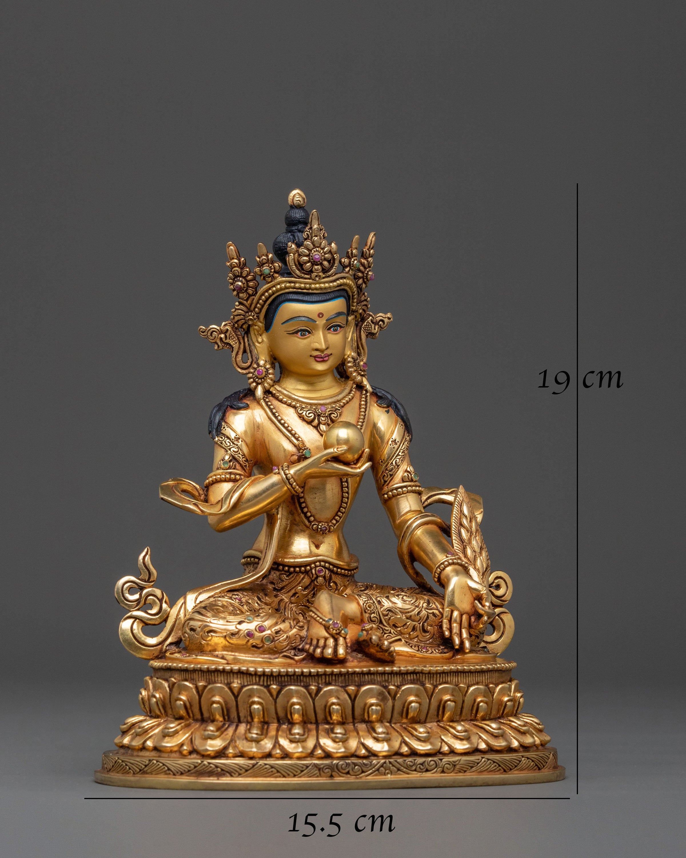 Kshitigarbha Sacred Rupa | 24K Gold Gilded Sculpture