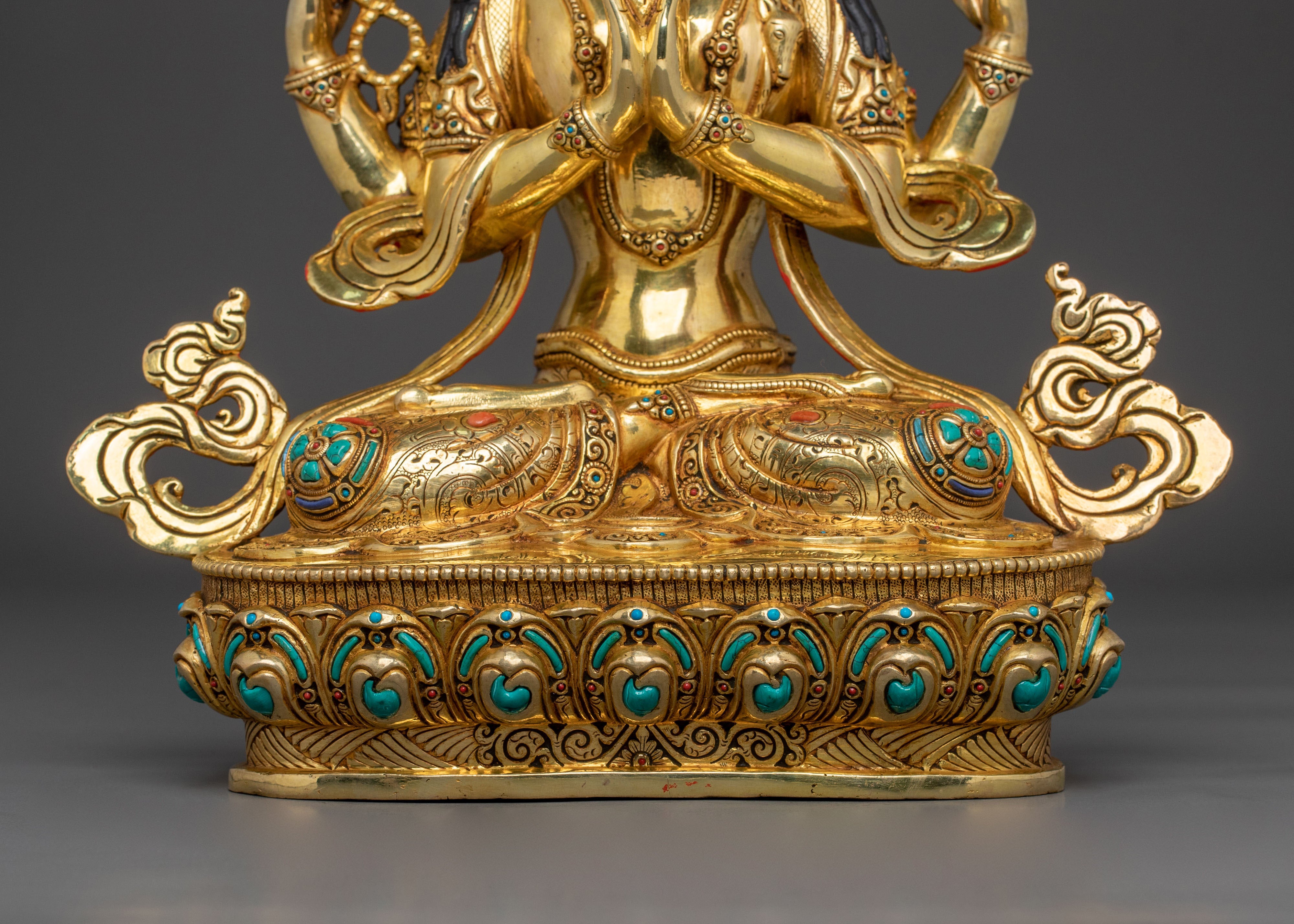 Handmade Six Bodhisattva Statue Set | 24K Gold Gilded Sacred Sculpture