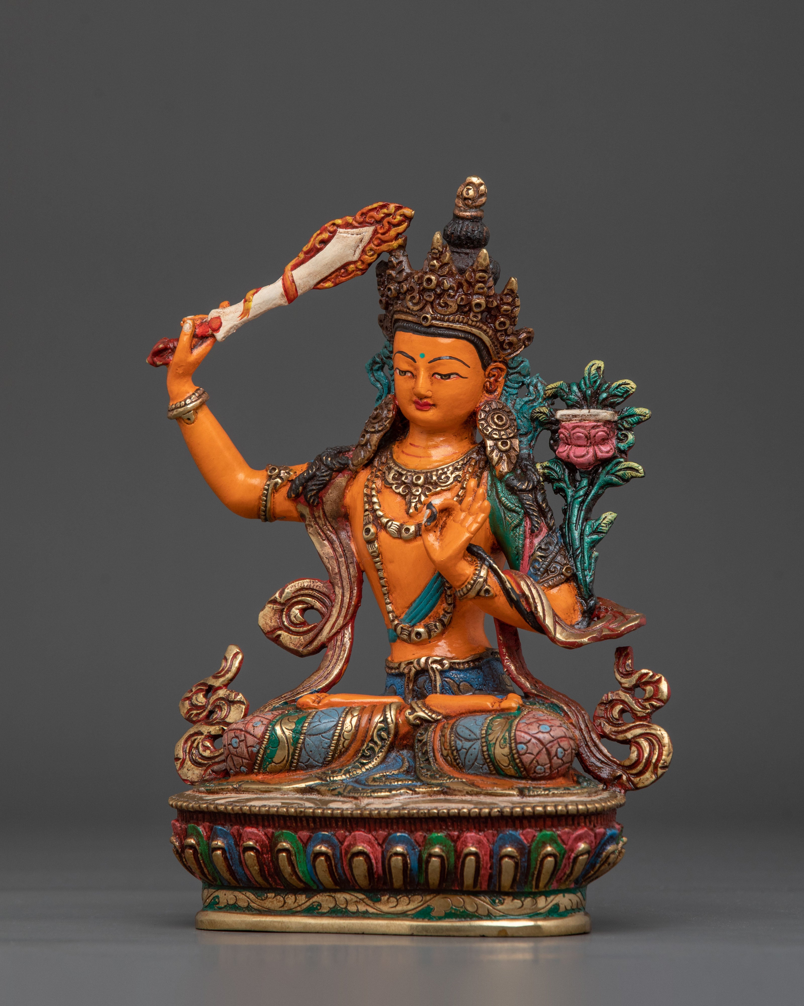 Majestic Manjushree Figurine | Bodhisattva of Supreme Wisdom