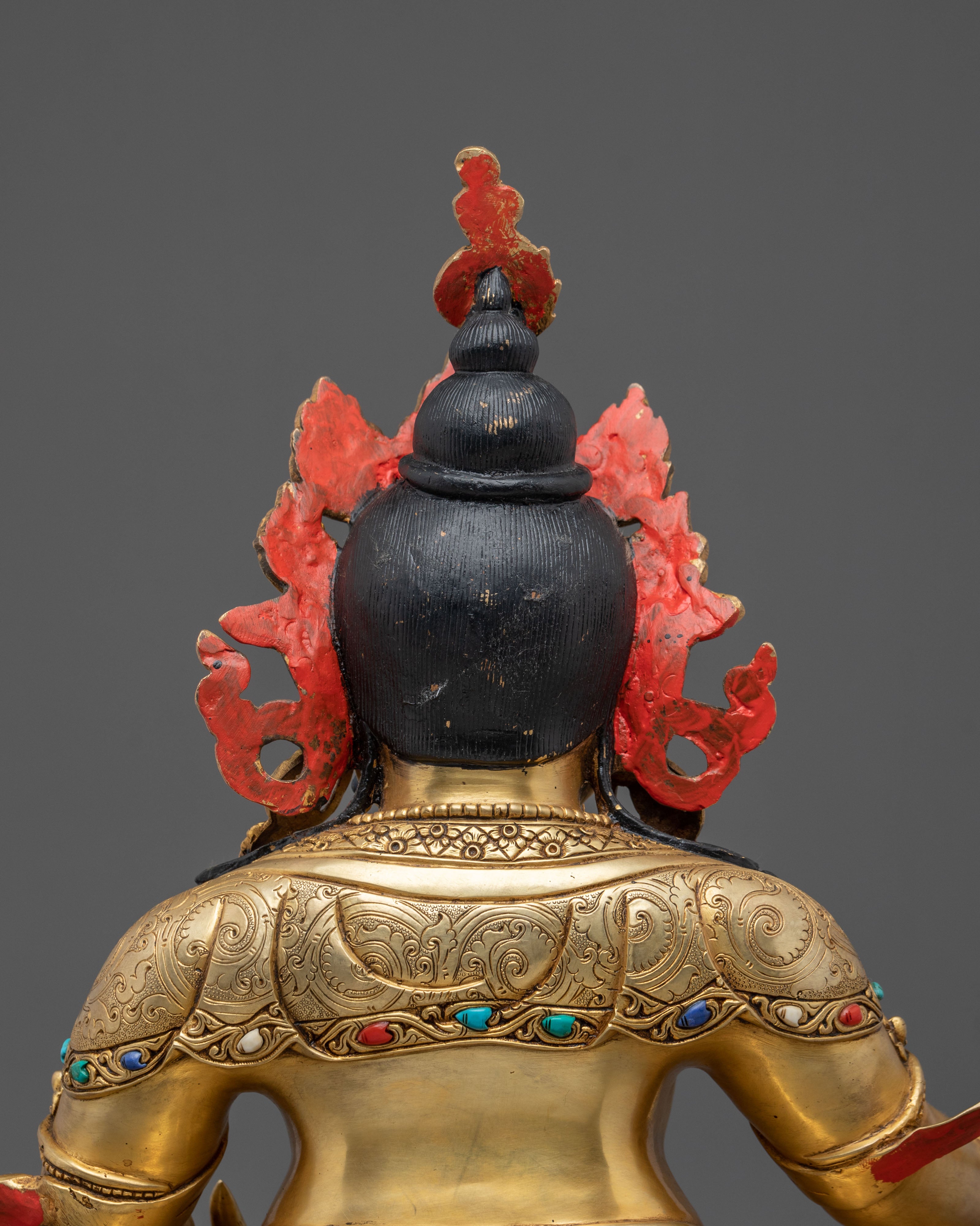 Dzambhala Sculpture |  24K Gold Gilded Wealth Deity