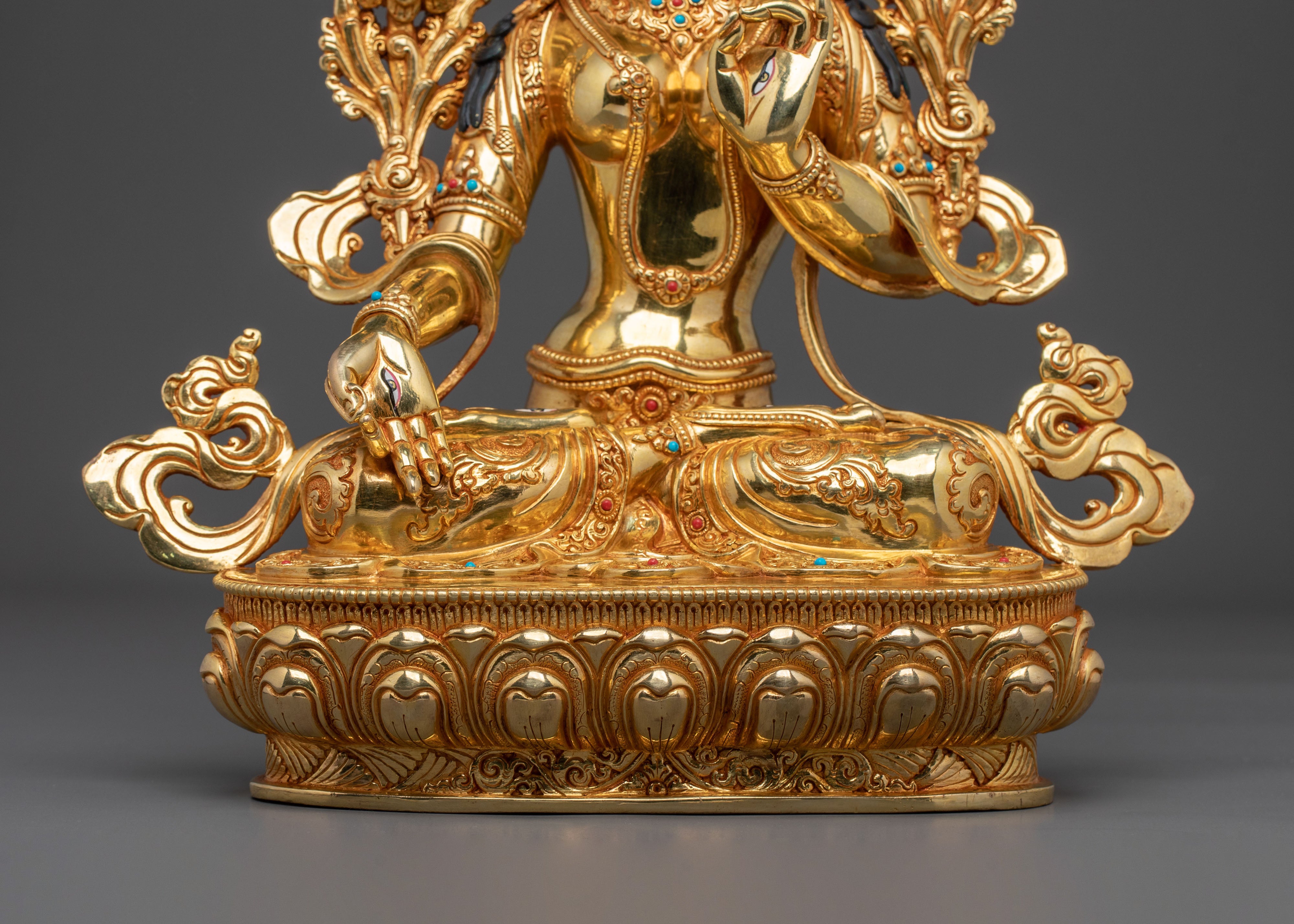 Sacred Long Life Deity White Tara Statue | Tibetan Artwork