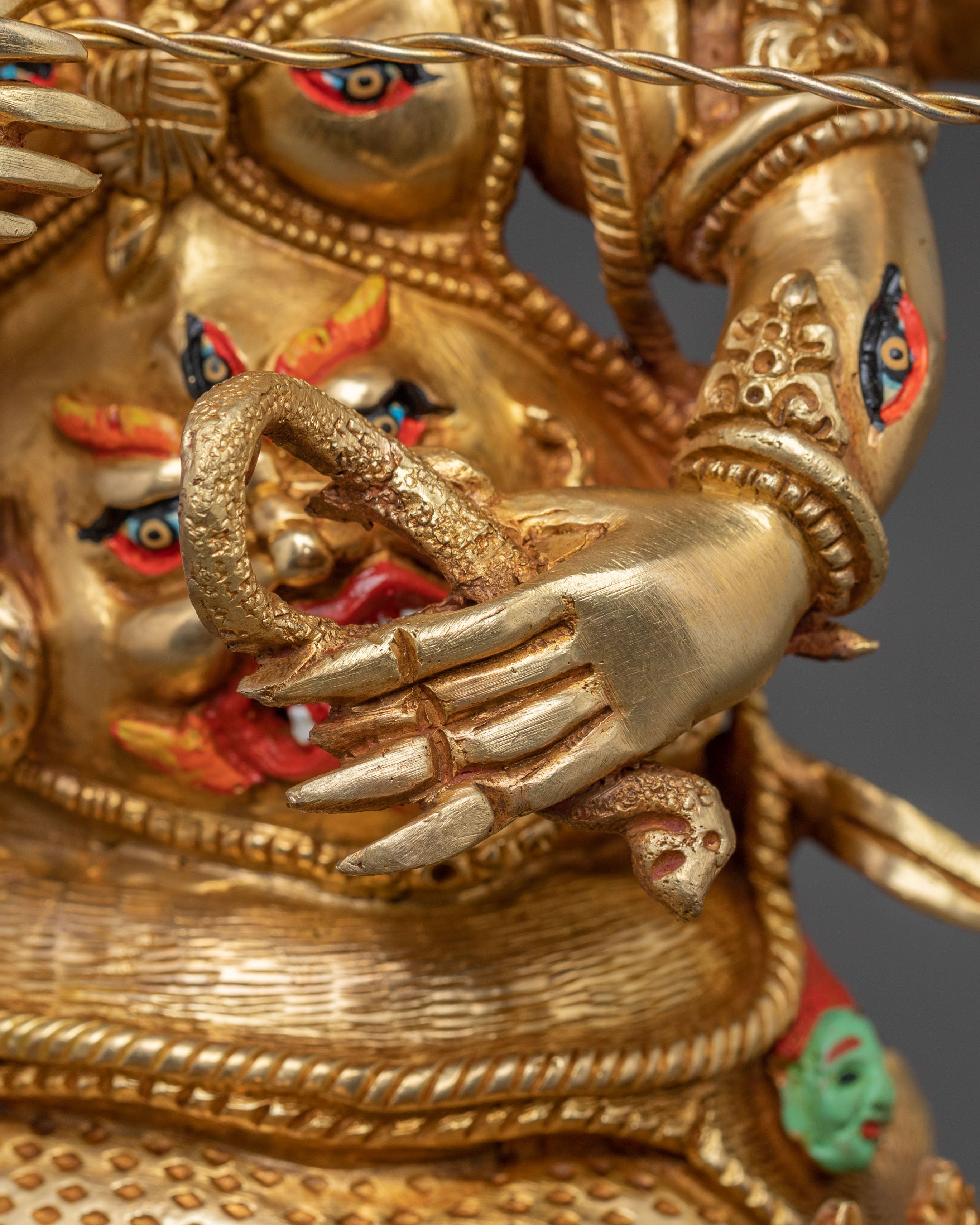 Rahula Wrathful Statue: Fierce Tantric Protector Deity
