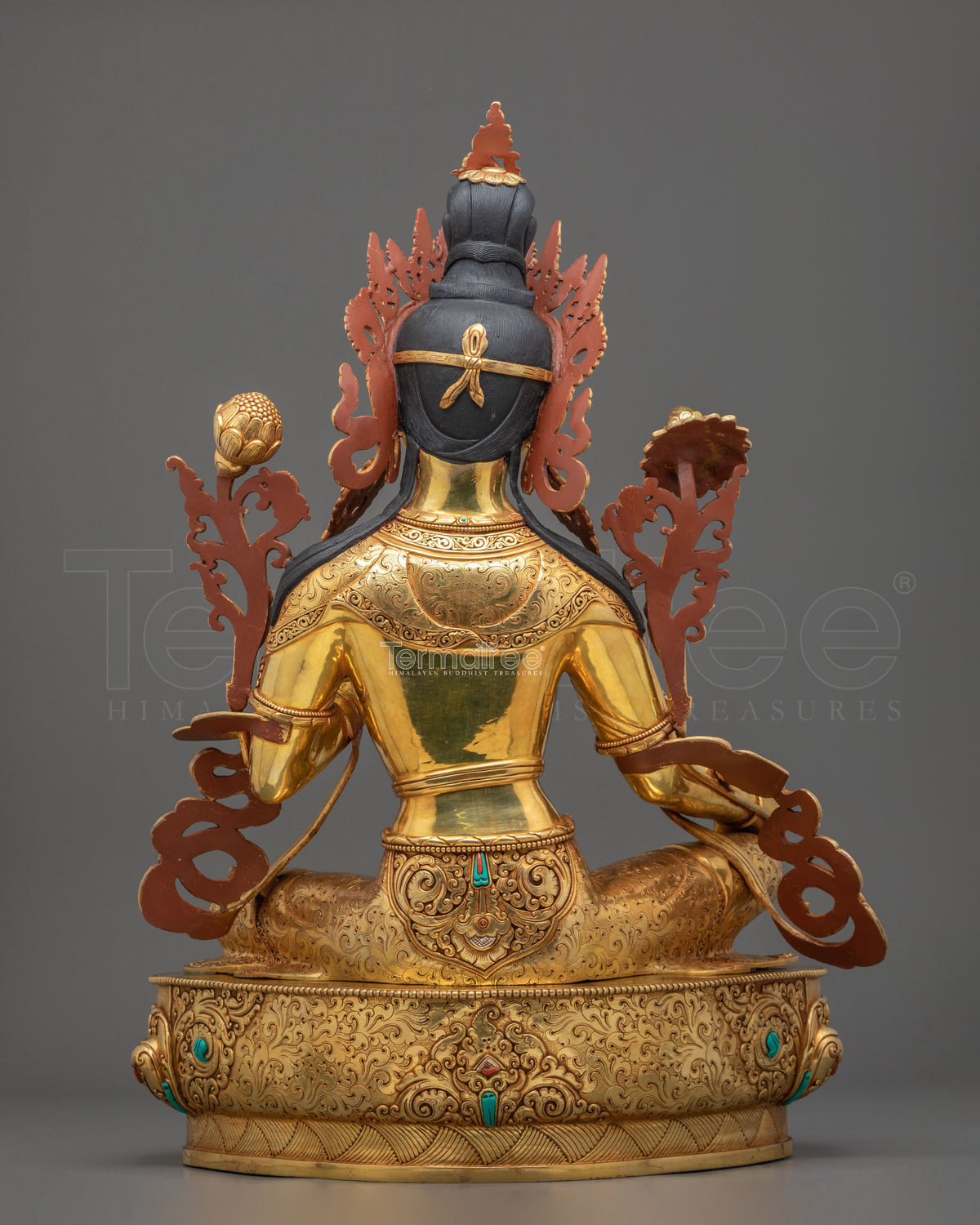 Mother Green Tara Statue | Copper Figurine for Altars