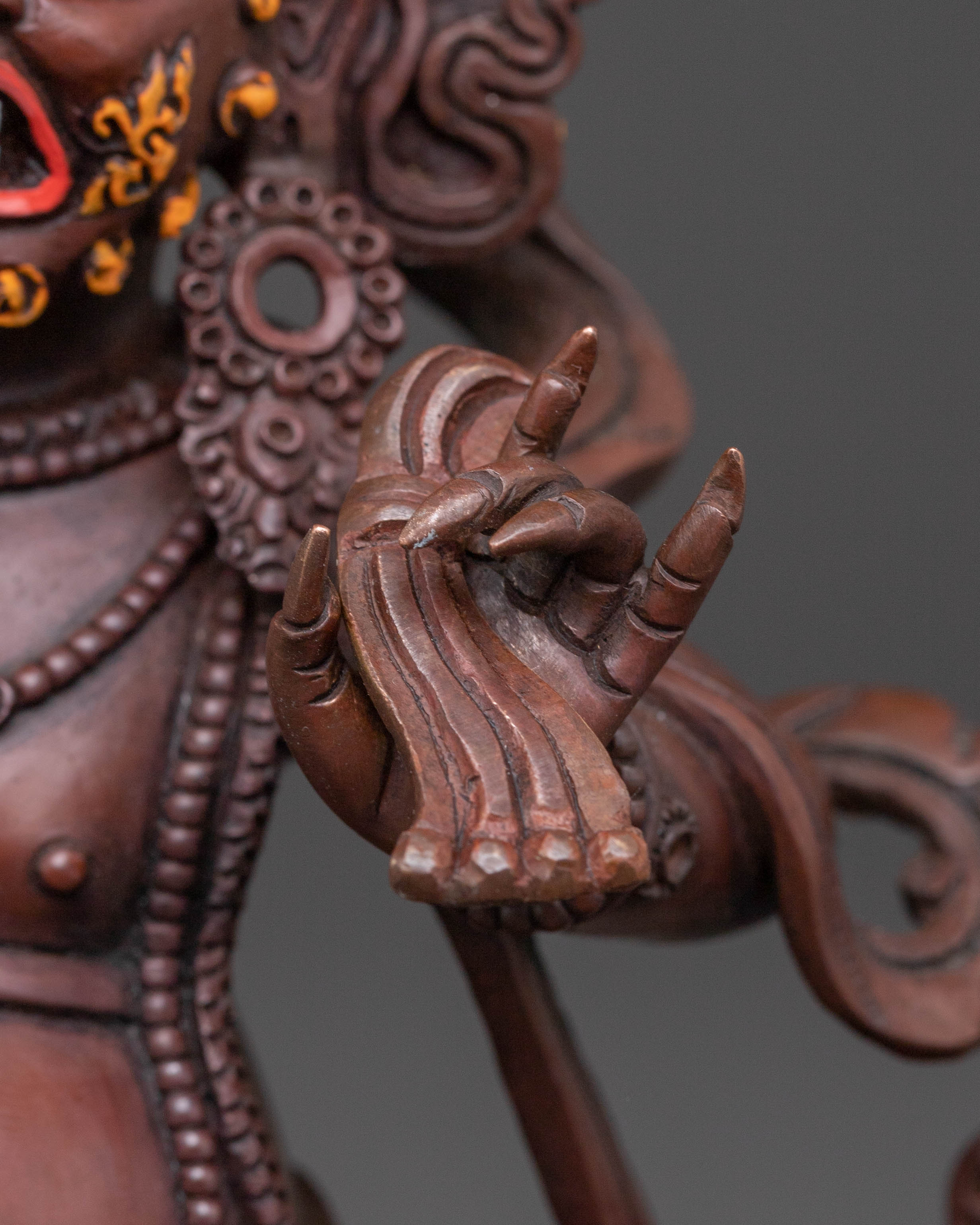 Vajrapani Blessing Statue – Oxidized Copper Artistry