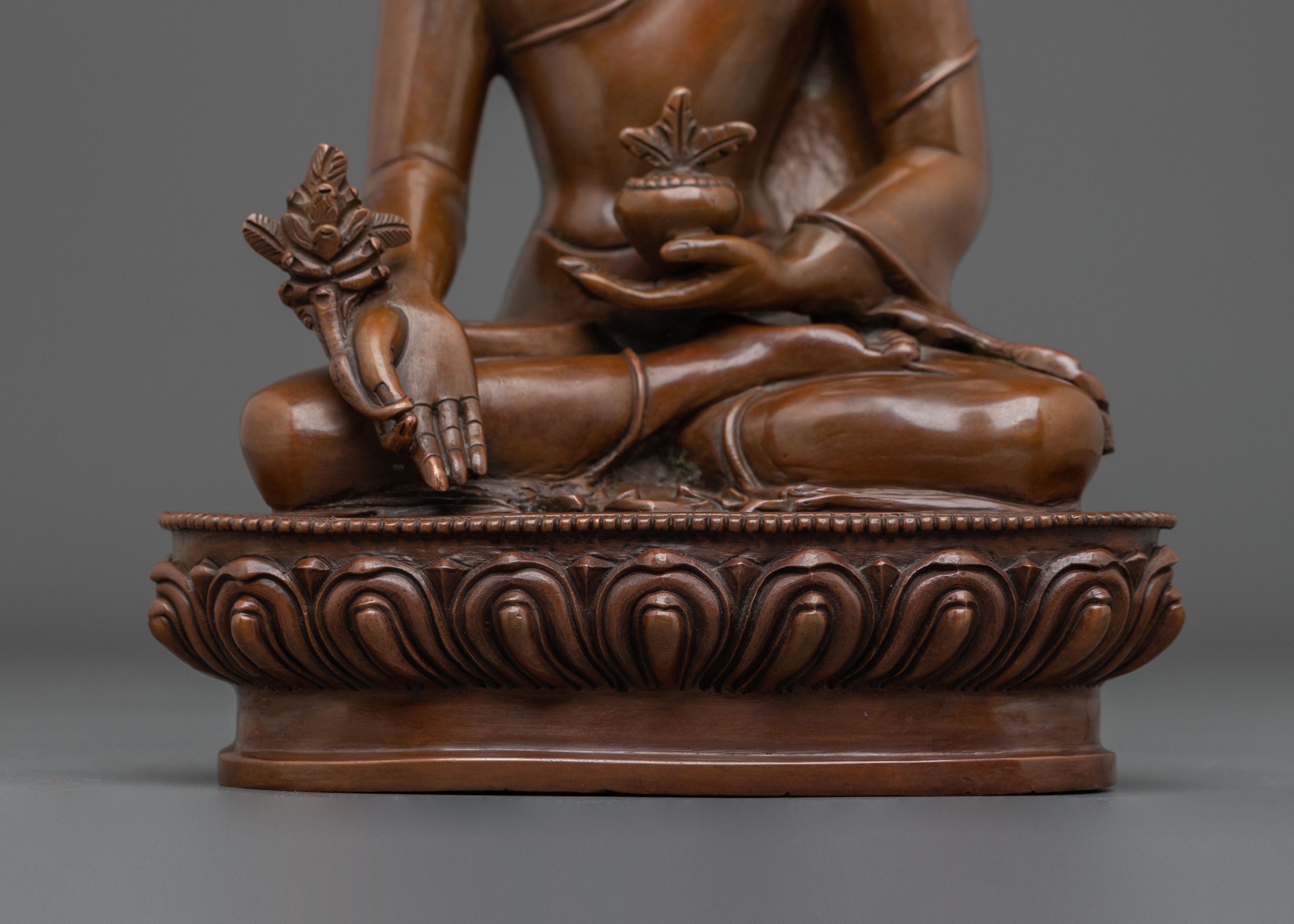 Bhaisajyaguru Buddhist Figurine | Tranquil Copper Art