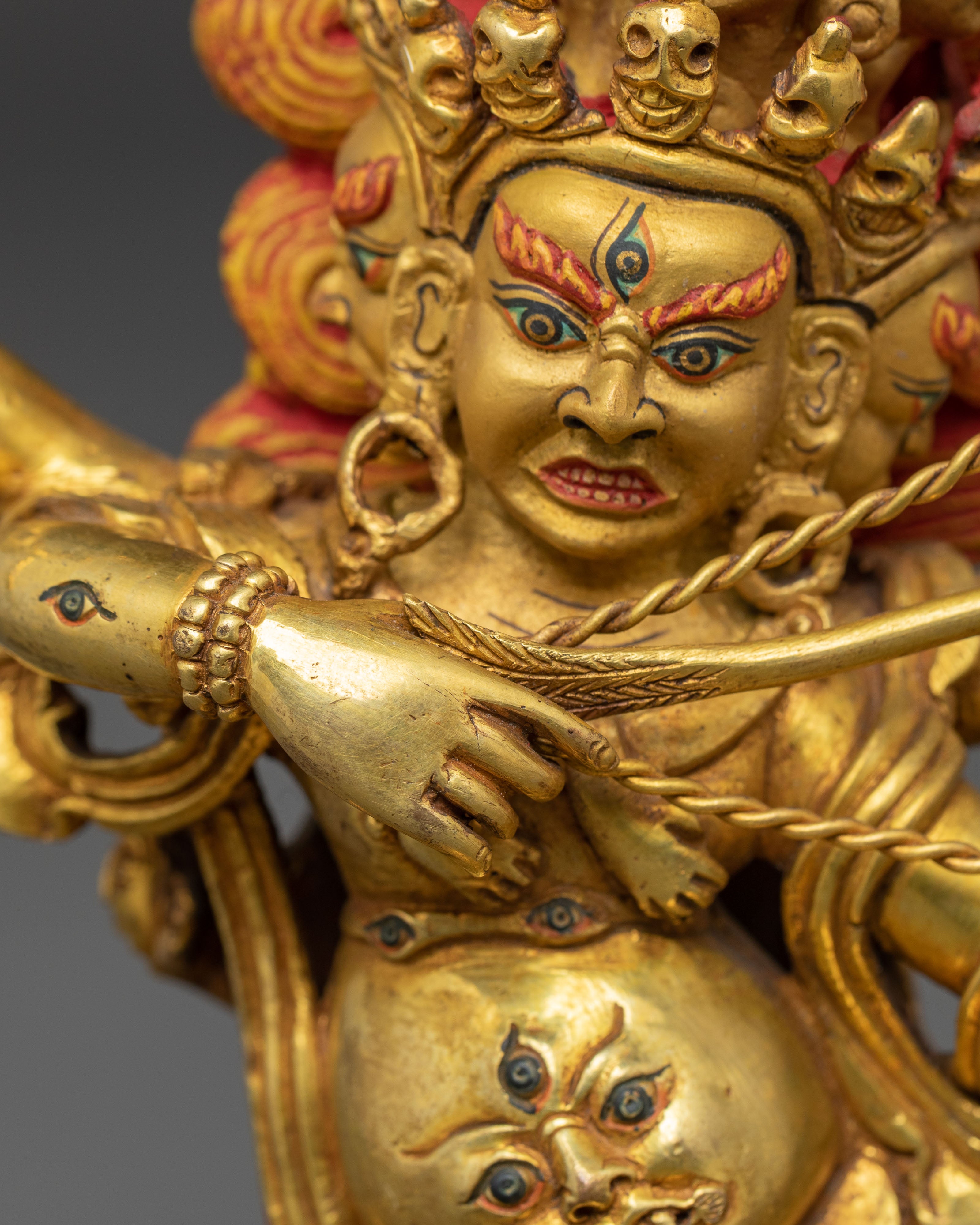 Golden Rahula Handmade Statue | Fierce Protector Deity