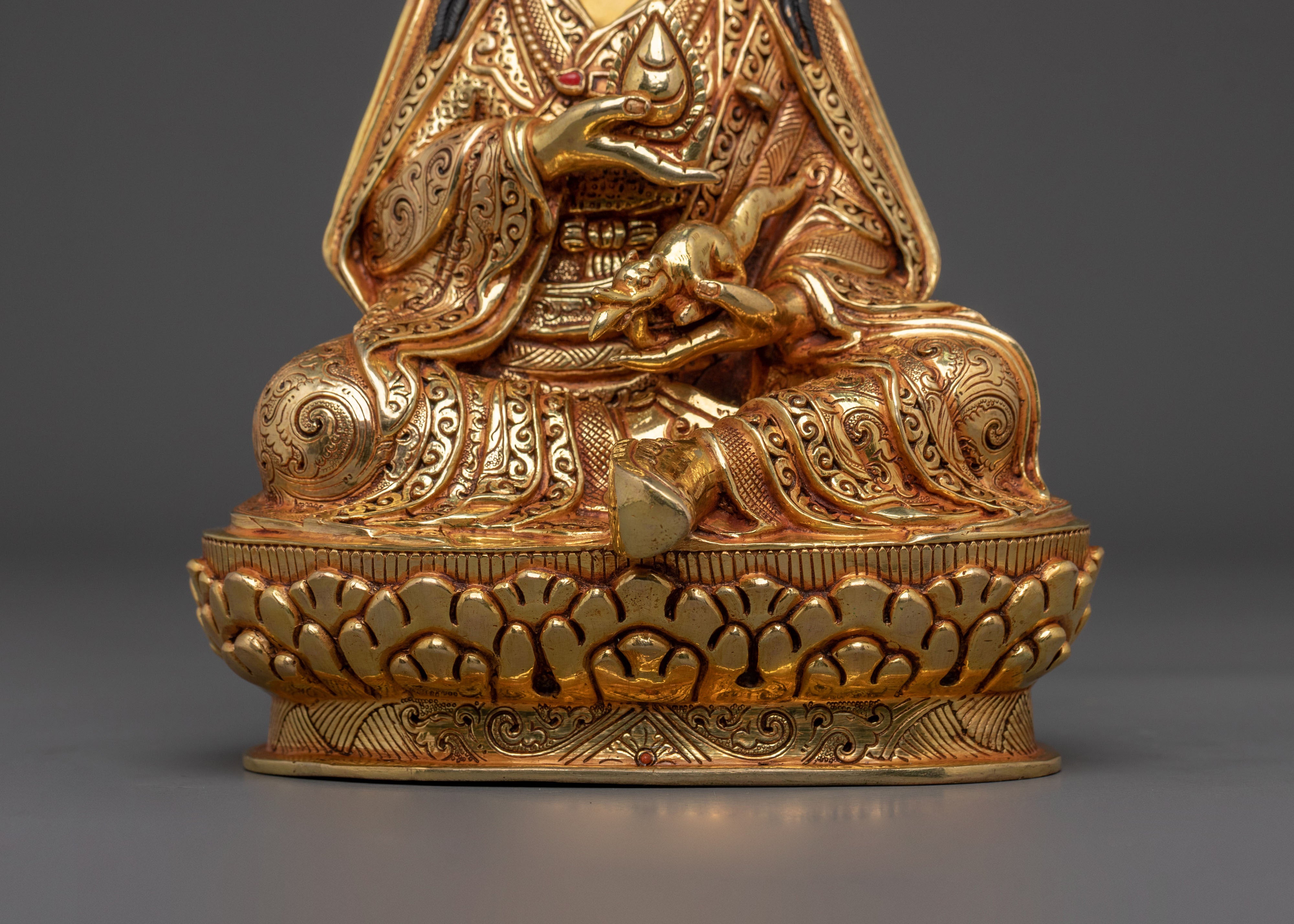 Guru Orgyen Norlha Statue | 24K Gold Gilded Buddhist Master
