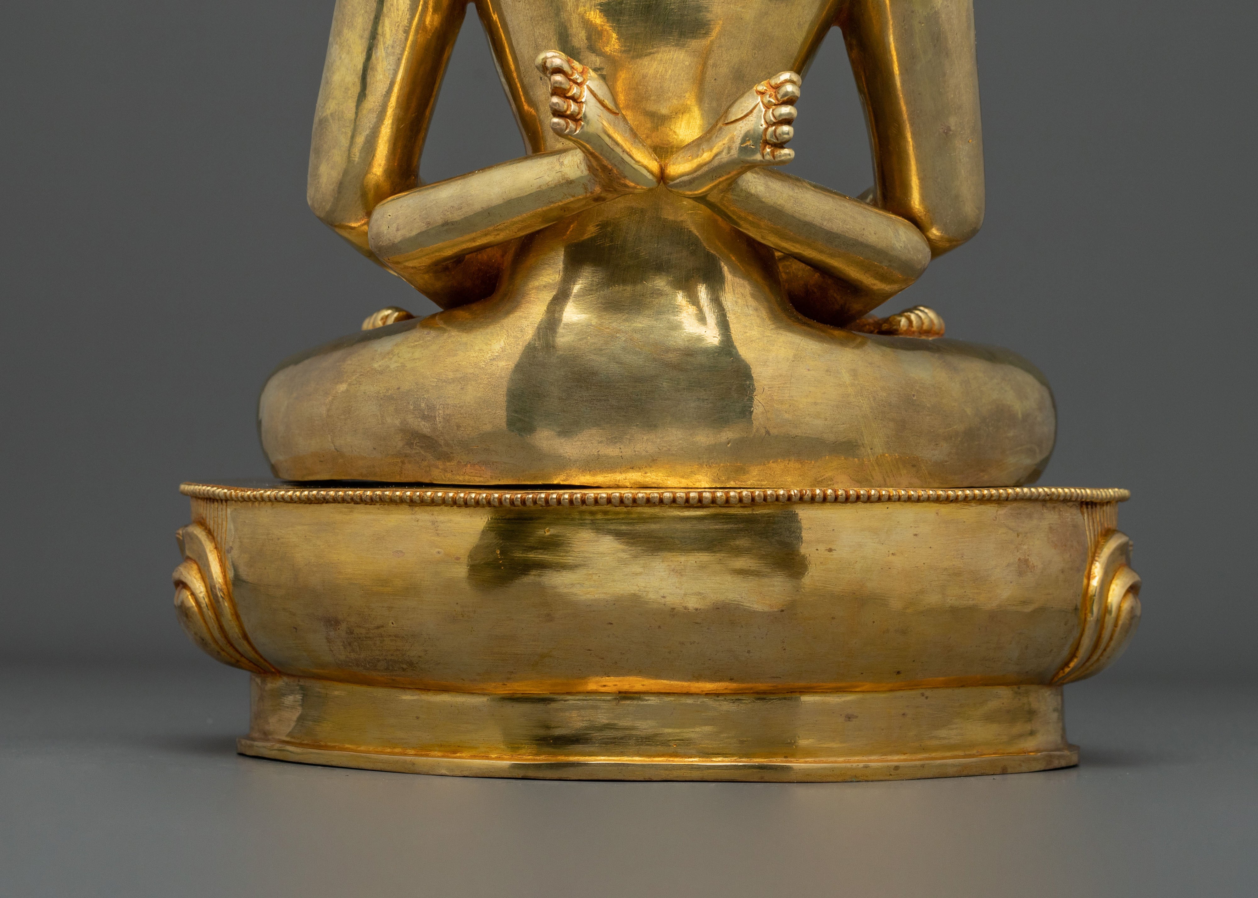 Samantabhadra Statue with Consort | 24K Gilded Copper Figurine