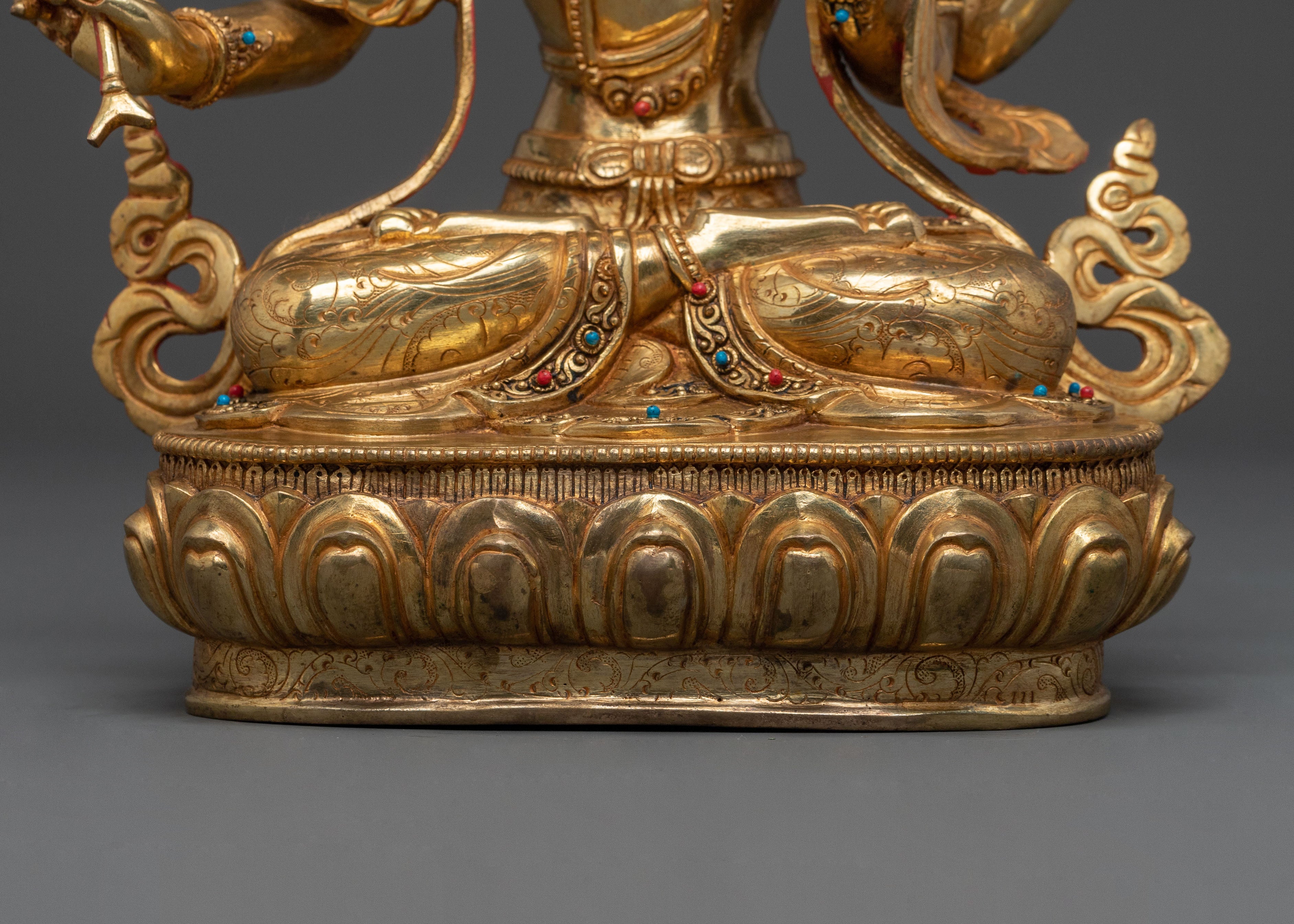 Maha Manjushri Sacred Figurine | Tibetan Buddhist Deity Sculpture