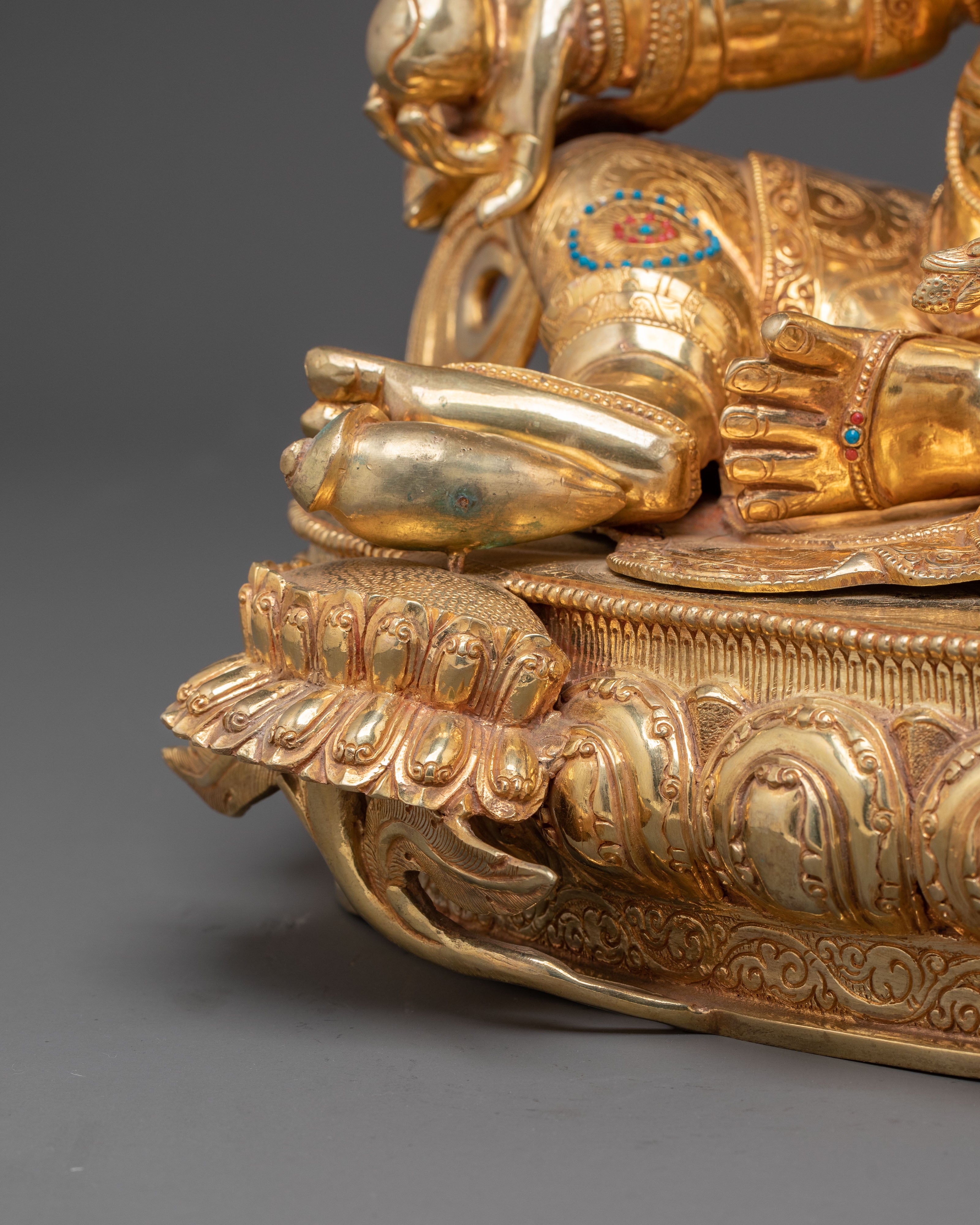 Handcrafted Dzambhala Golden Statue |  Spiritual Decor