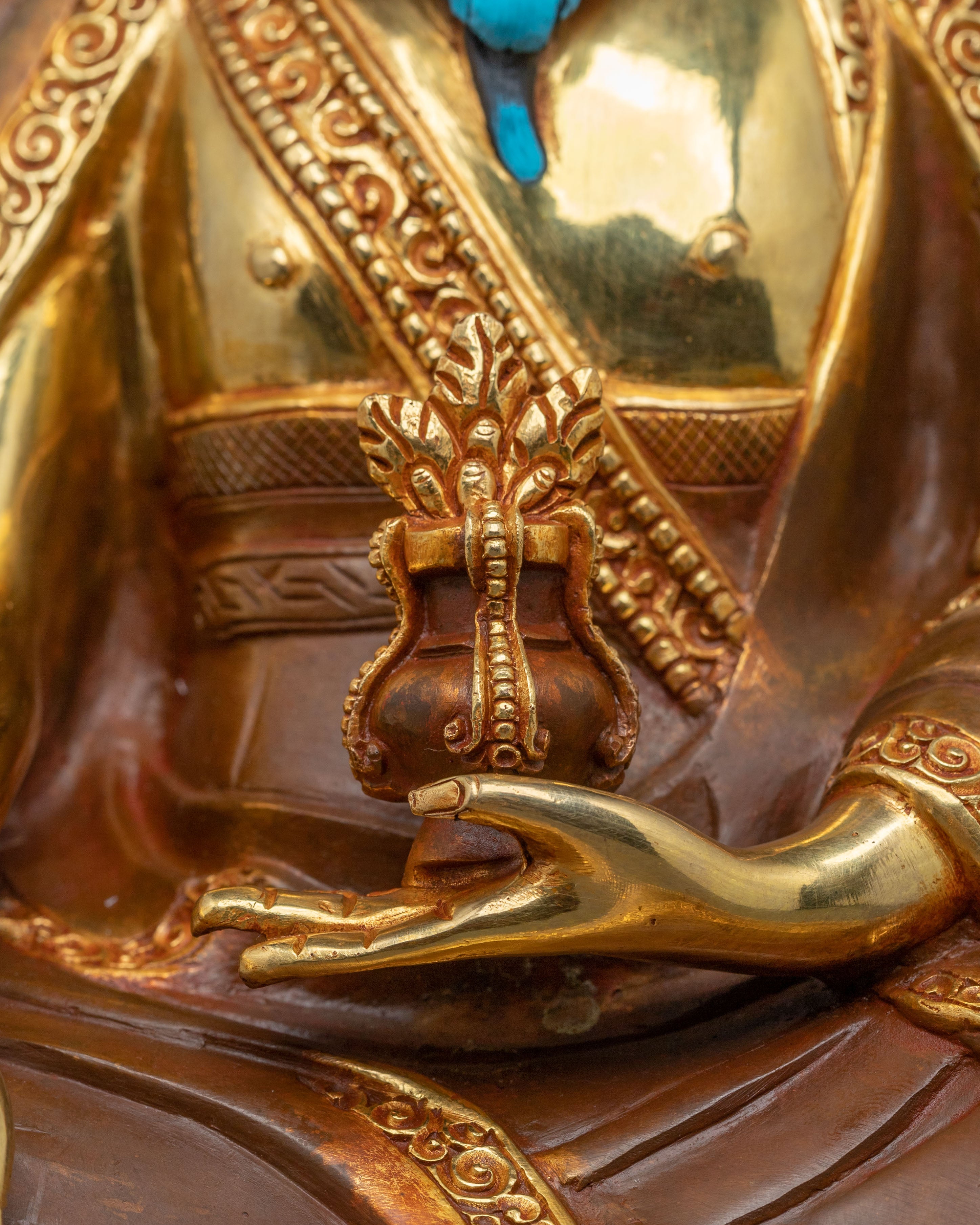 Guru Shapdum Sacred Statue | 24k Gold Gilded Icon