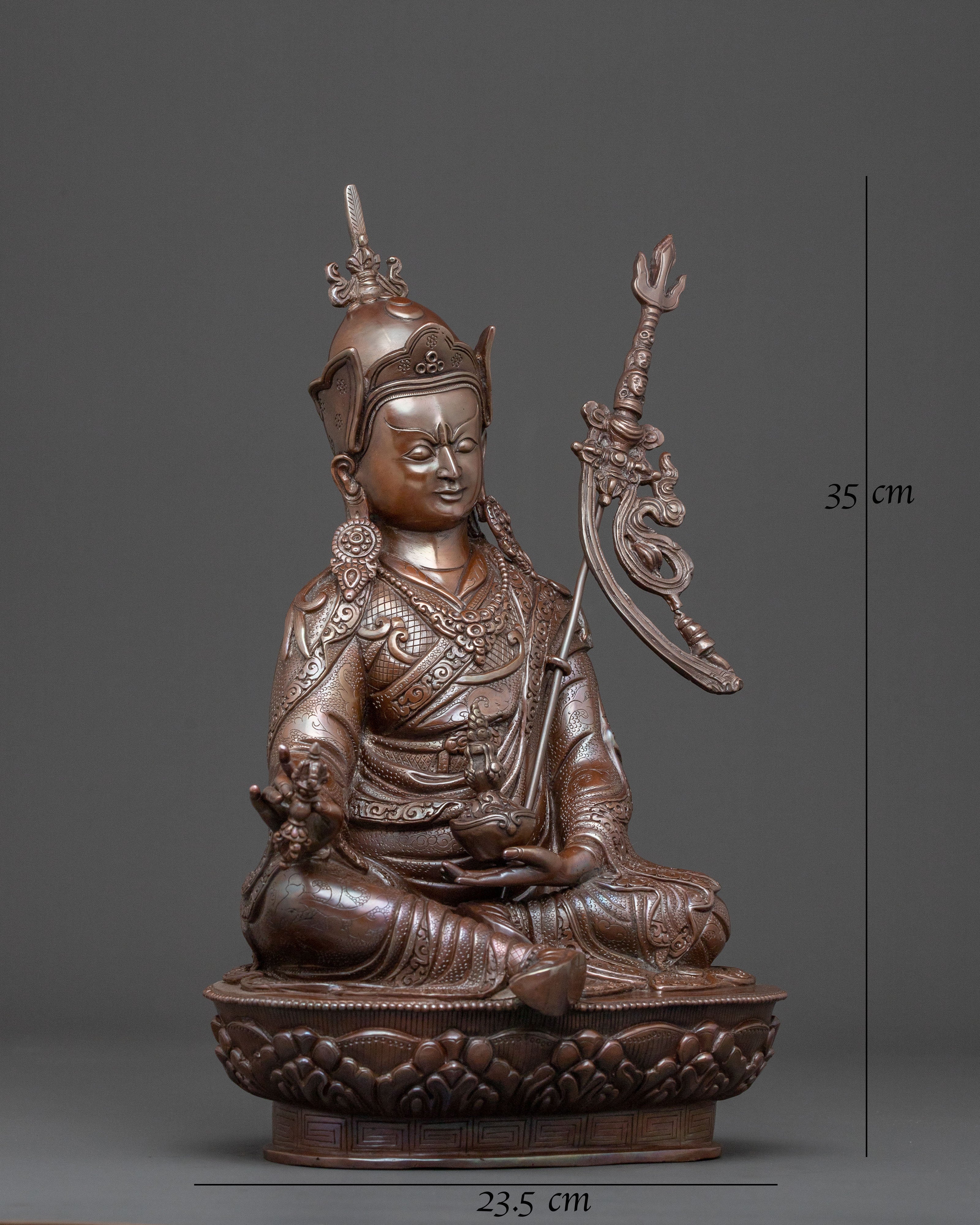 Guru Rinpoche Statue | Oxidized Copper Icon