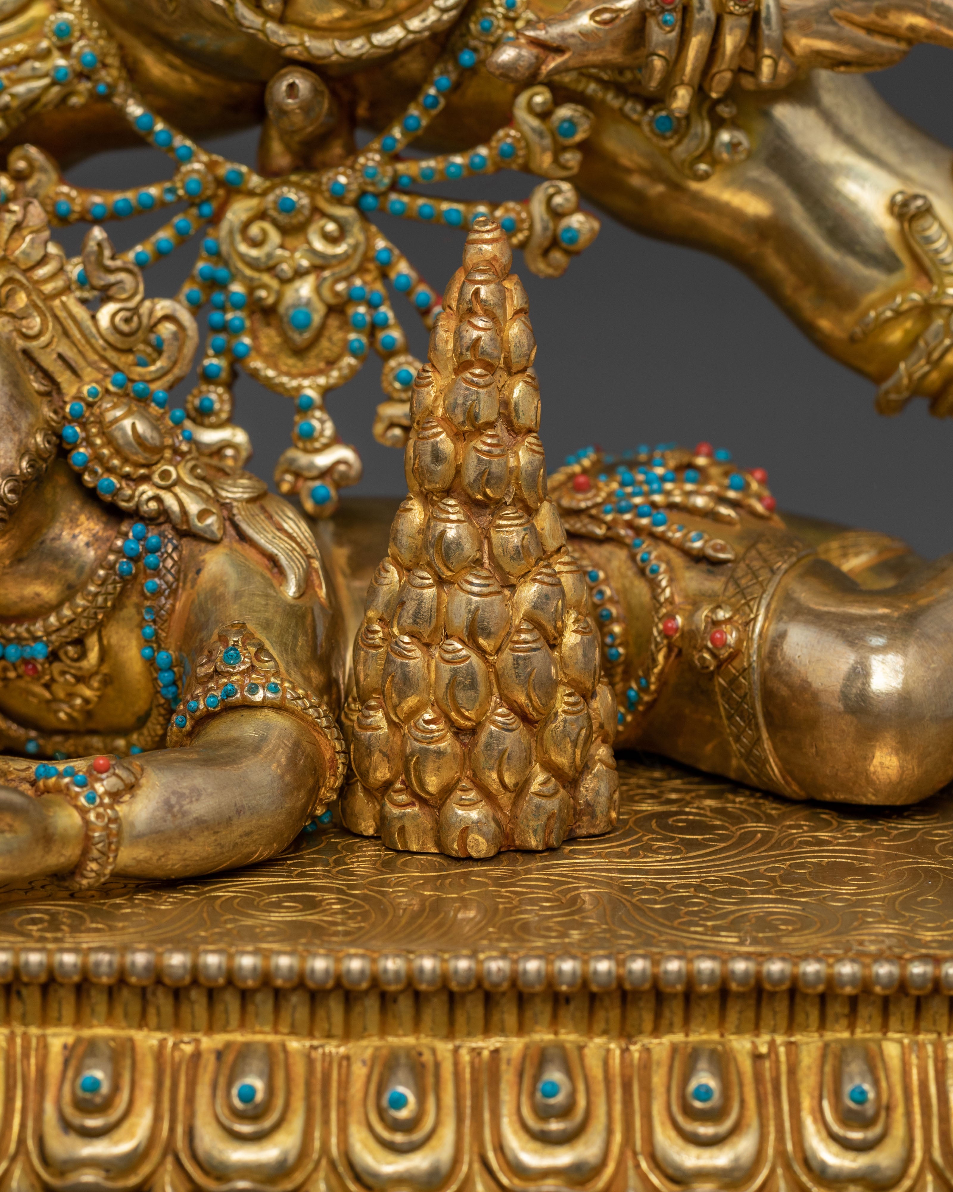 A Radiant Black Dzambhala Spiritual Wealth Statue