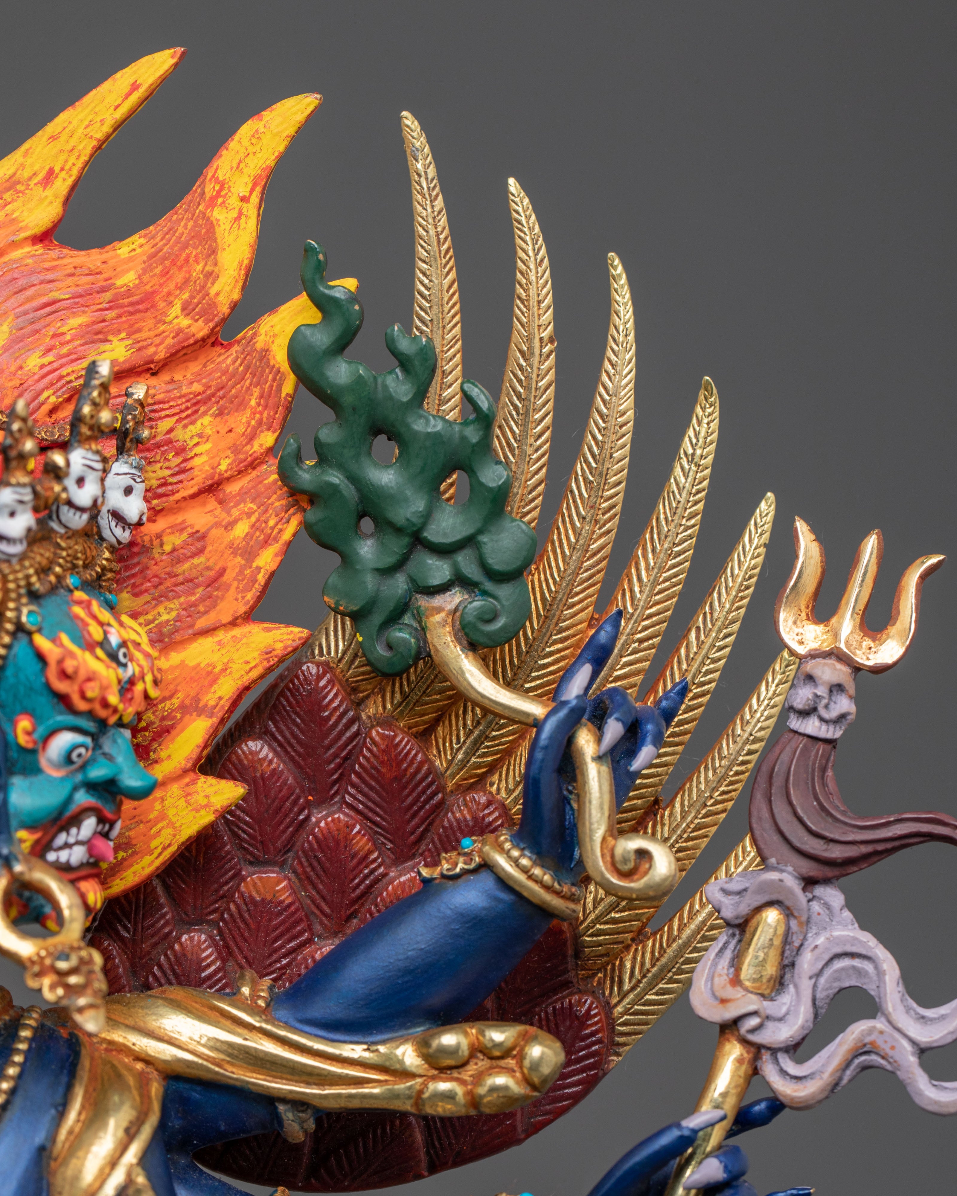 Vajrakilaya Wrathful Deity Sculpture | Buddhist Altar Decor