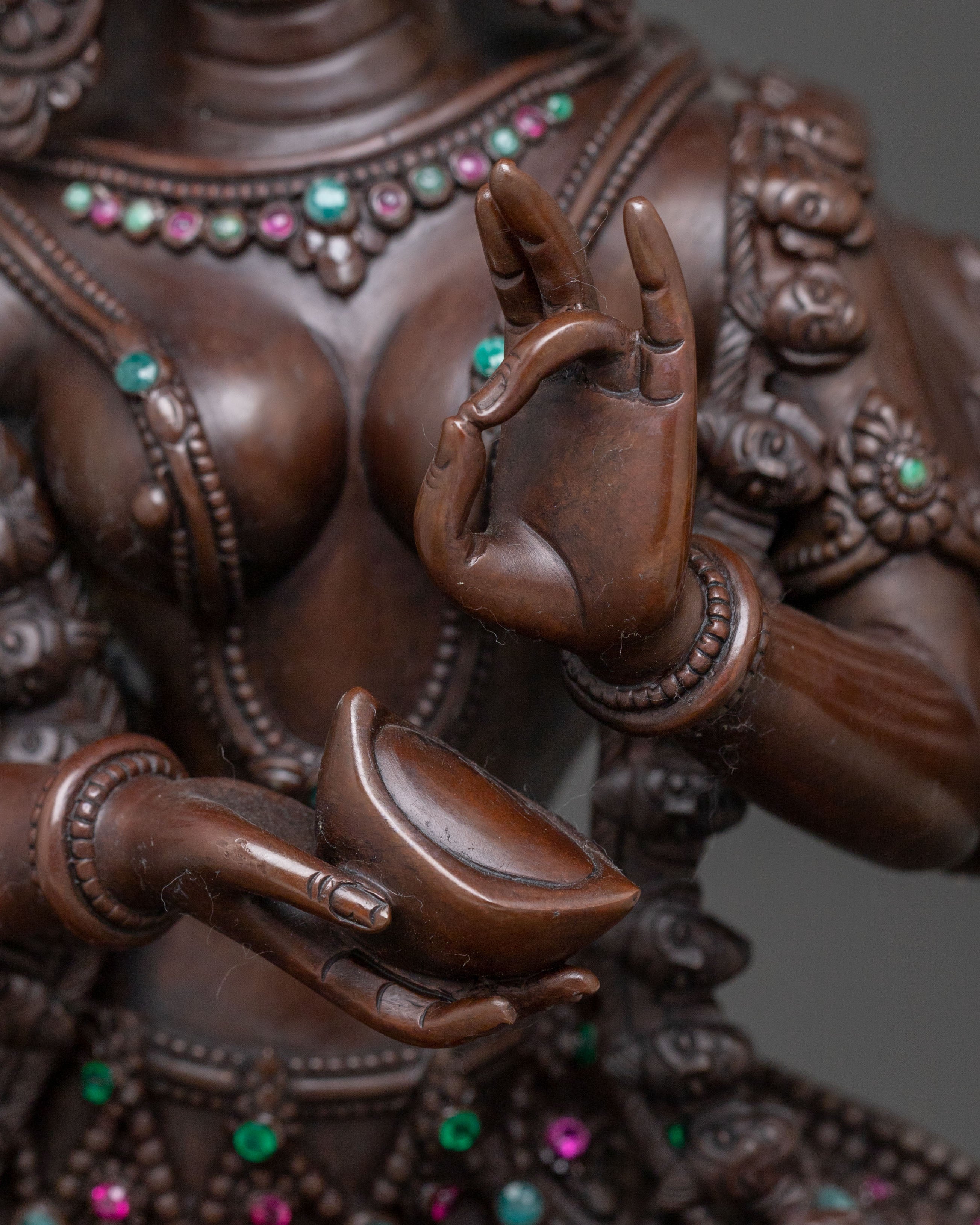 Goddess Siddhi Laxmi: Oxidized Copper Figurine
