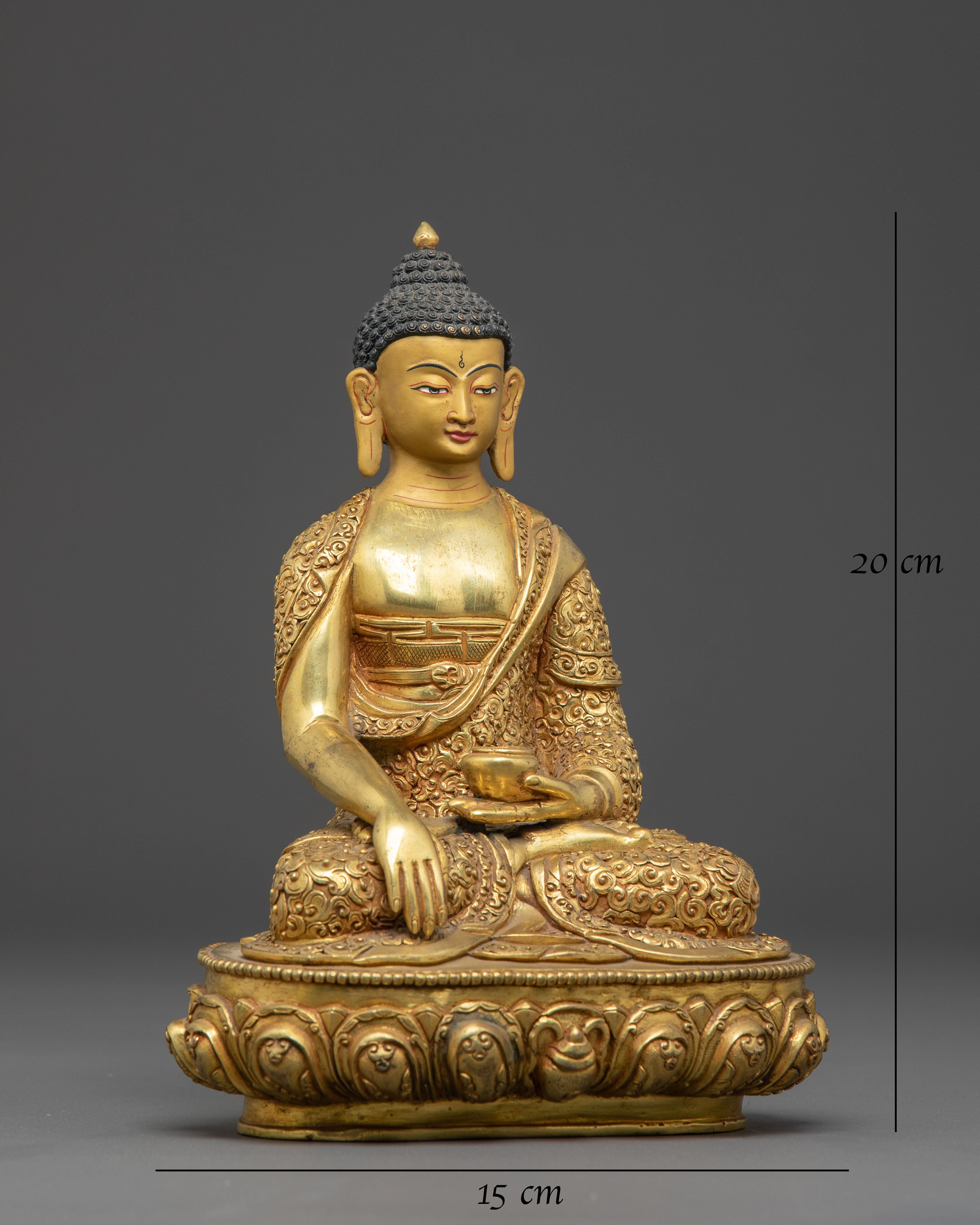 Shakyamuni Buddha Statue with Gemstones 