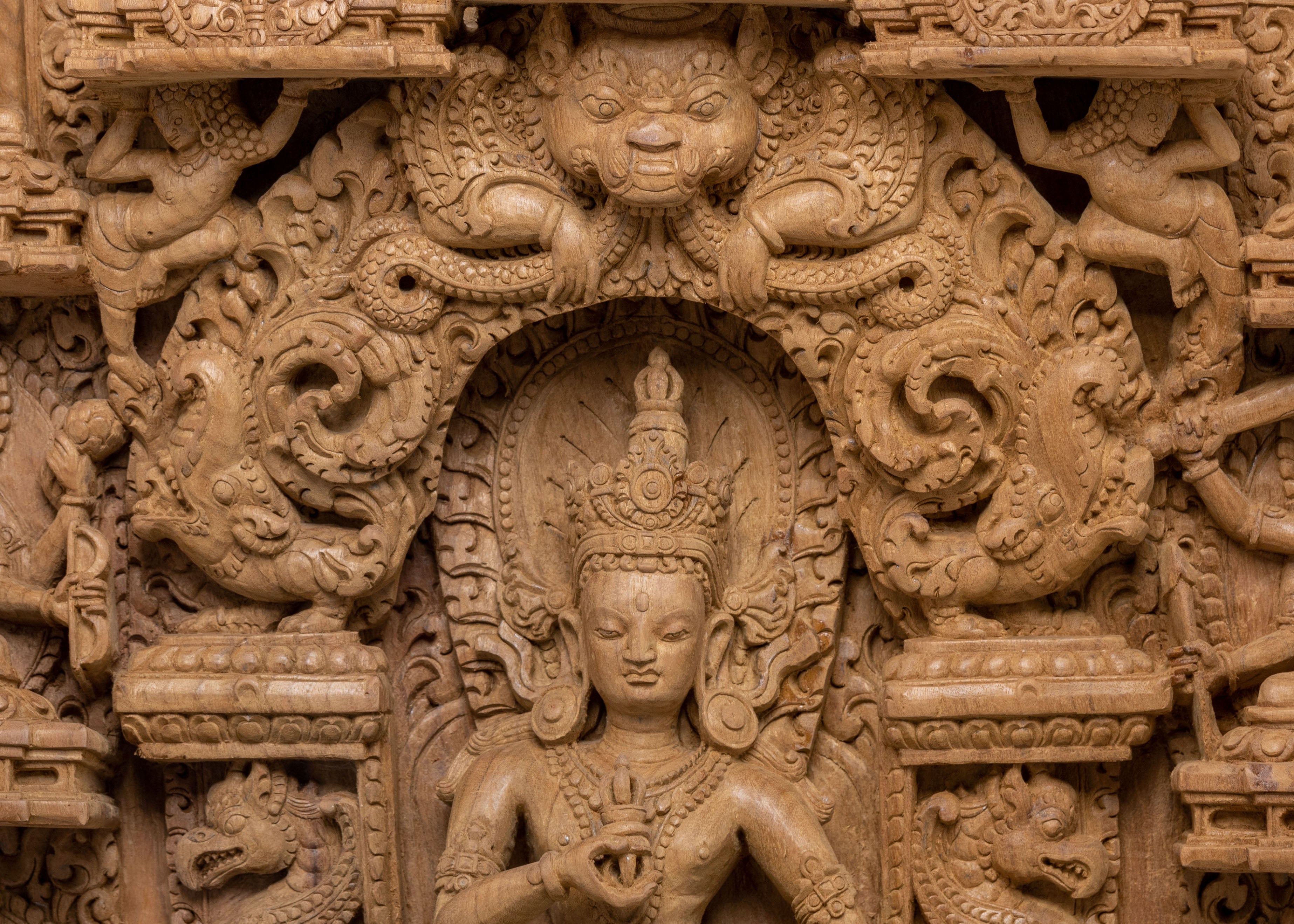 Vajrasattva Purification Wooden Sculpture | Home Decor