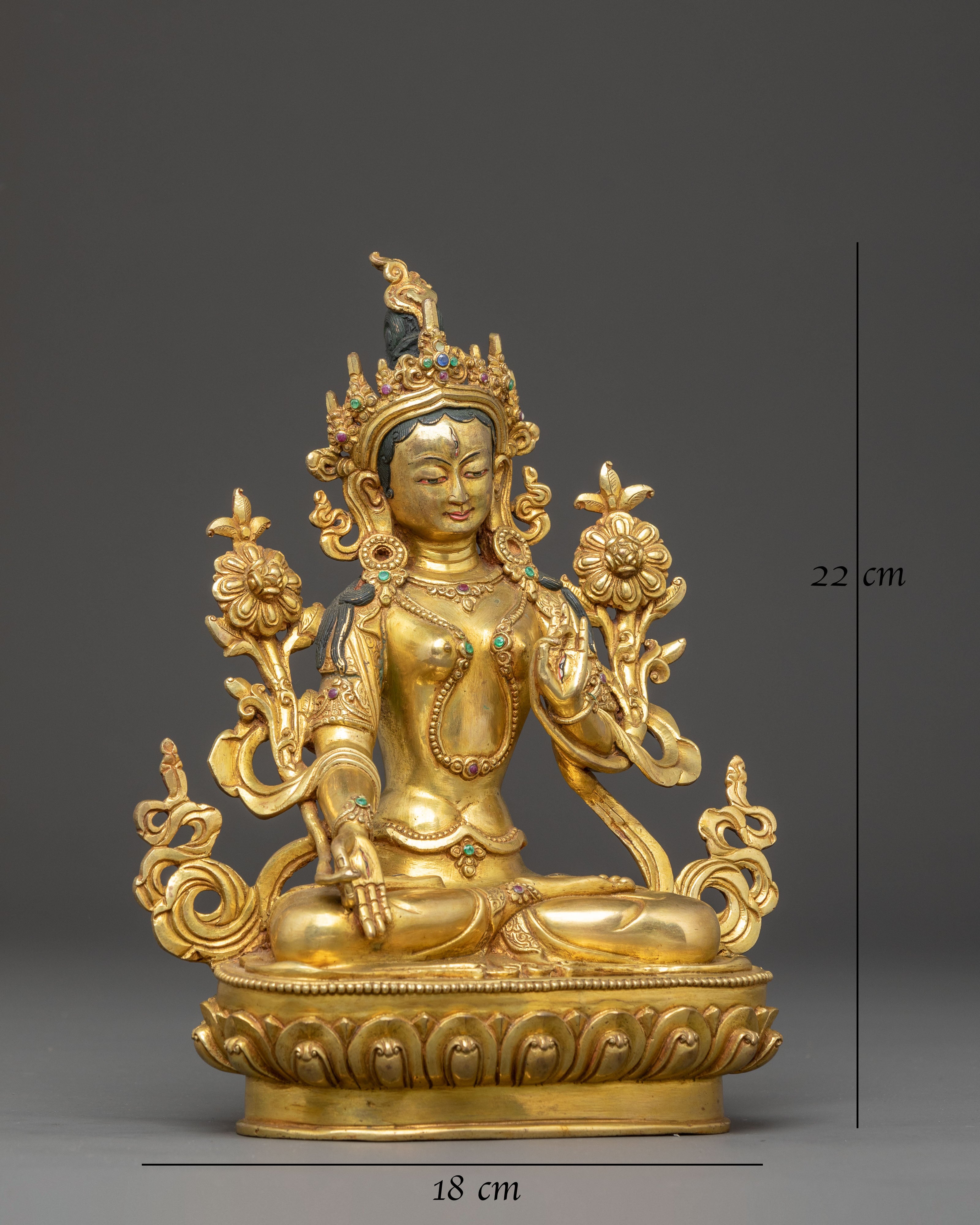 Handmade White Tara Copper Statue