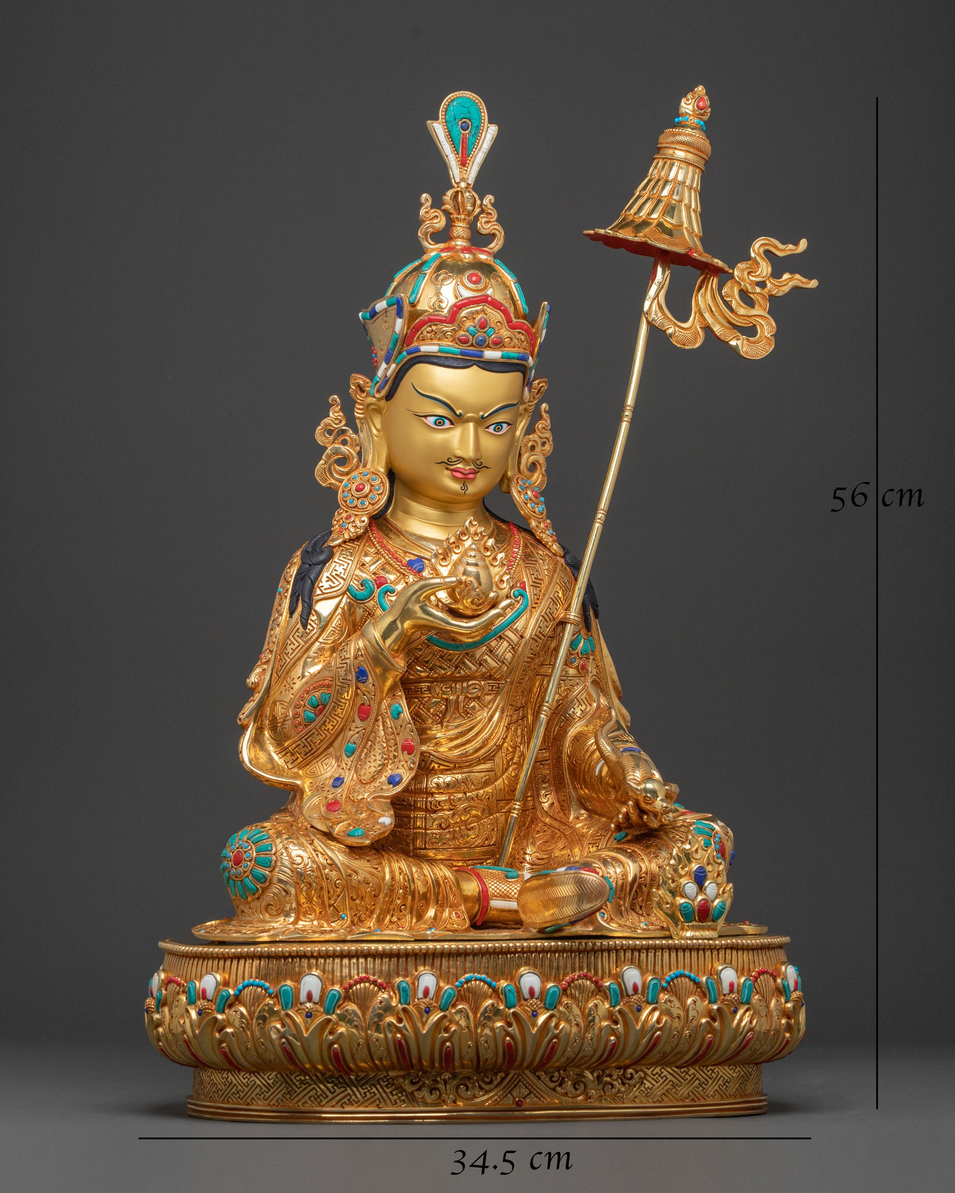 Guru Norla Statue | 24K Gold Gilded Buddhist Master
