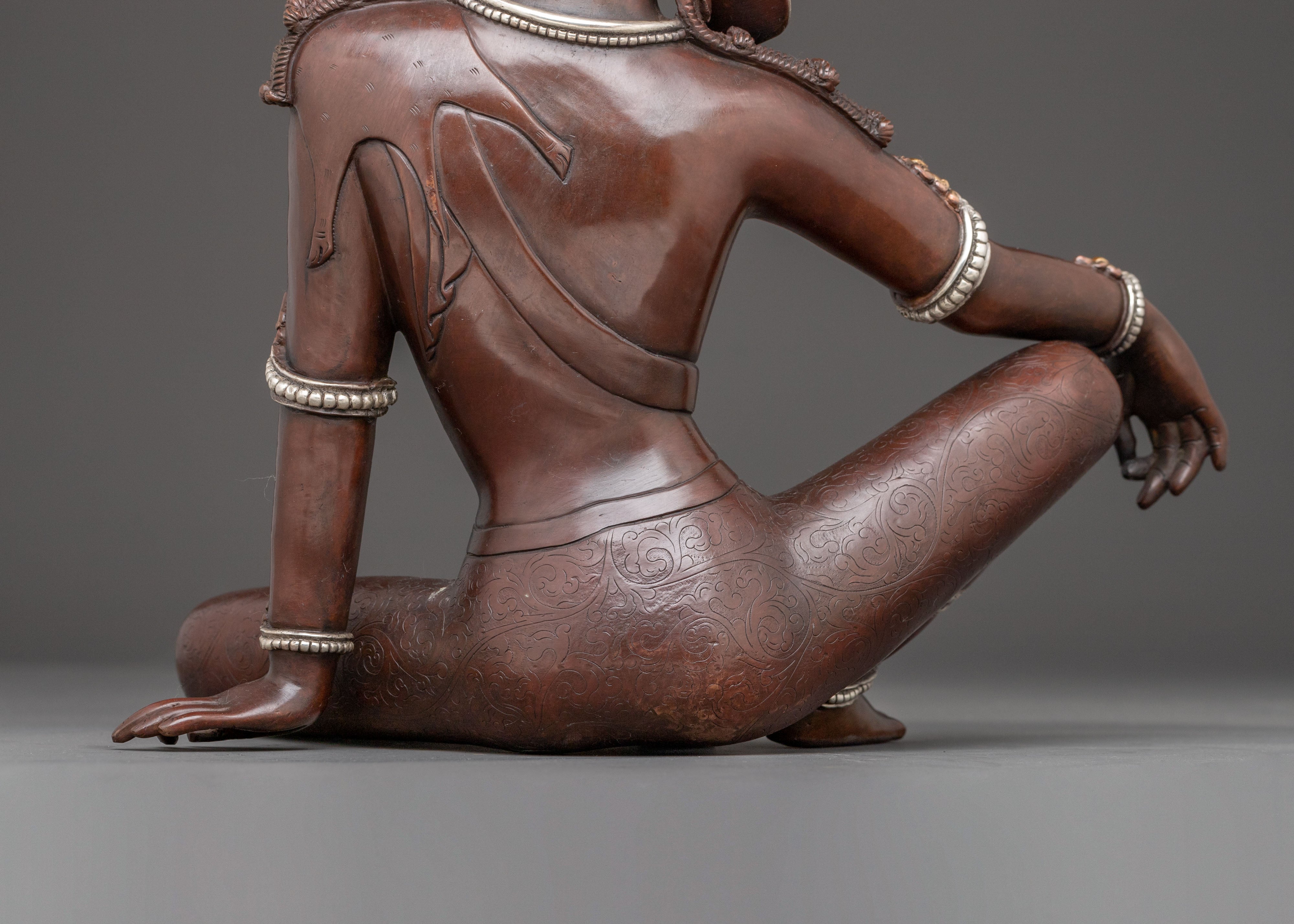 Oxidized Statue of Lokeshwor | Silver Plated Artwork