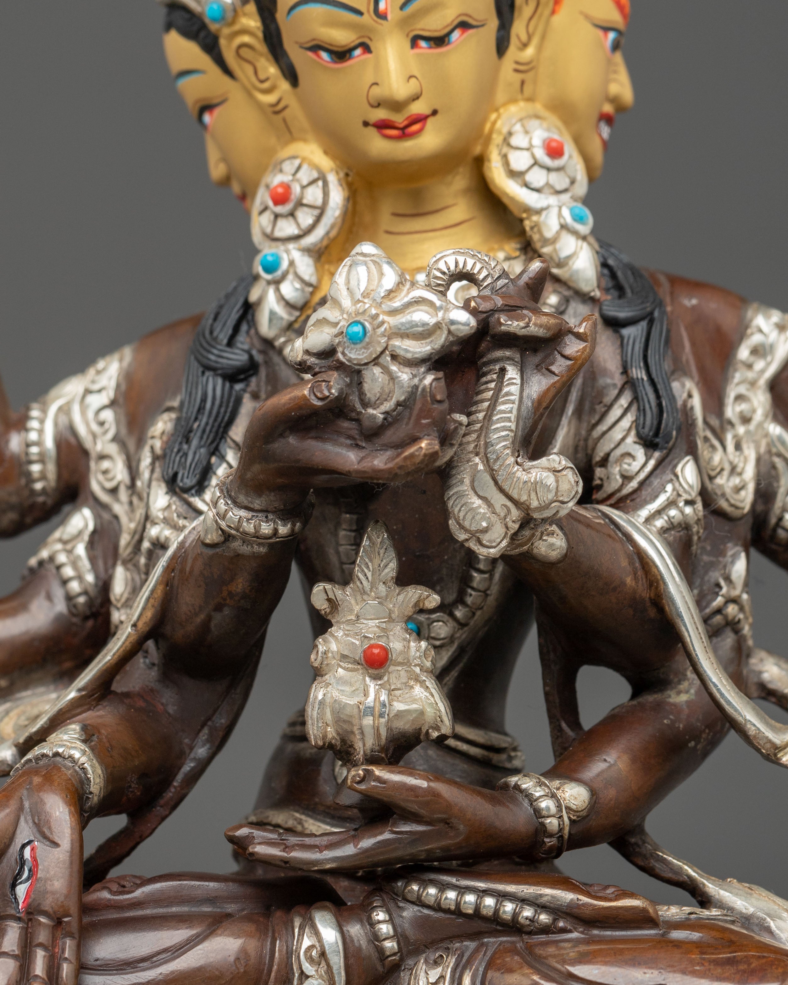 Namgyalma Longevity Blessing Sculpture with Silver Plating