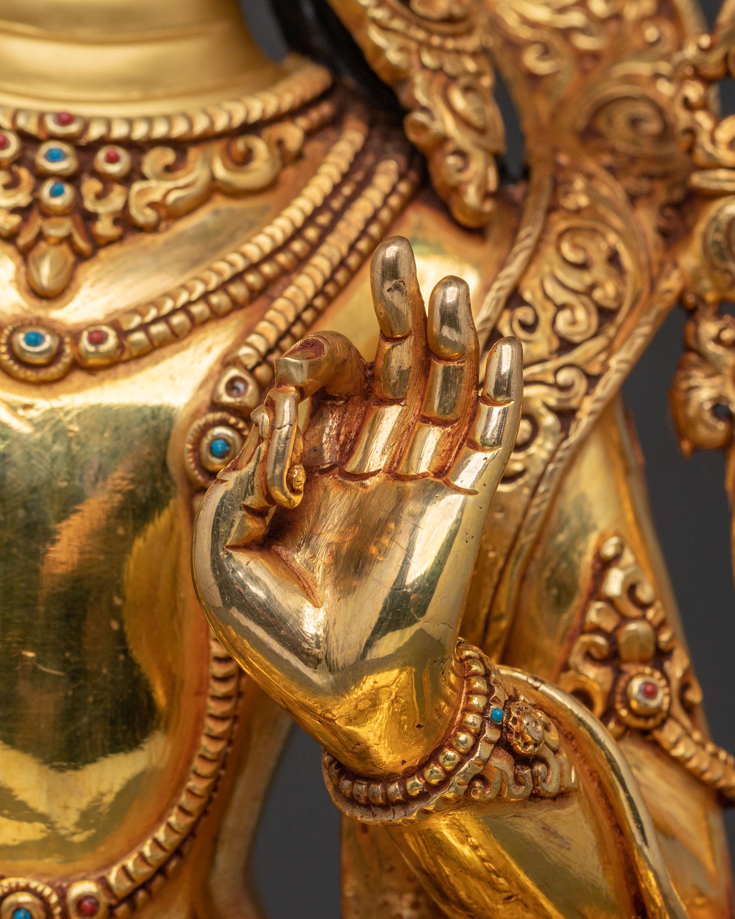 Manjushri Statue | 24K Gold Gilded Wisdom Figurine