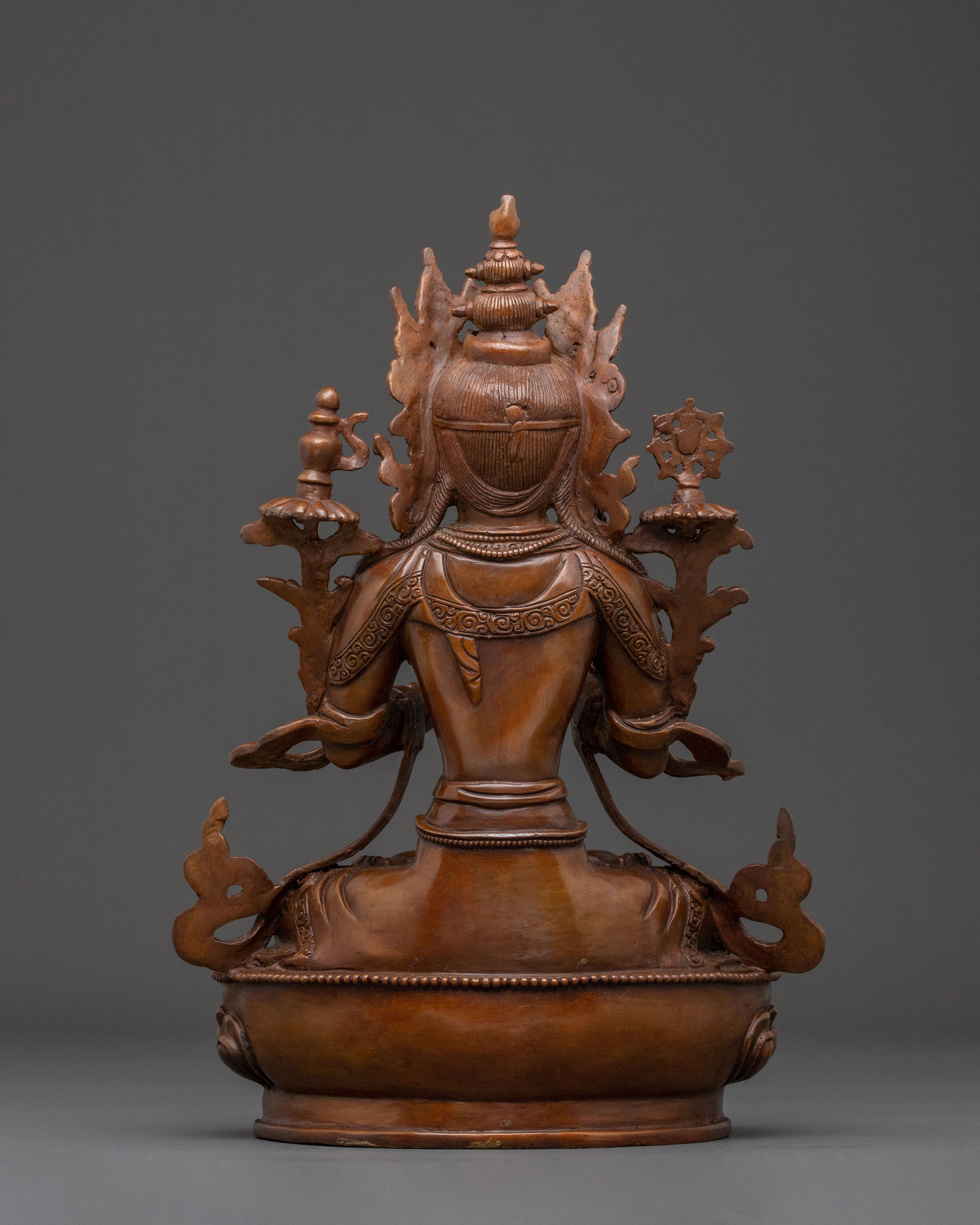 Maitreya Buddha Statue of Hope: Oxidized Copper Artistry
