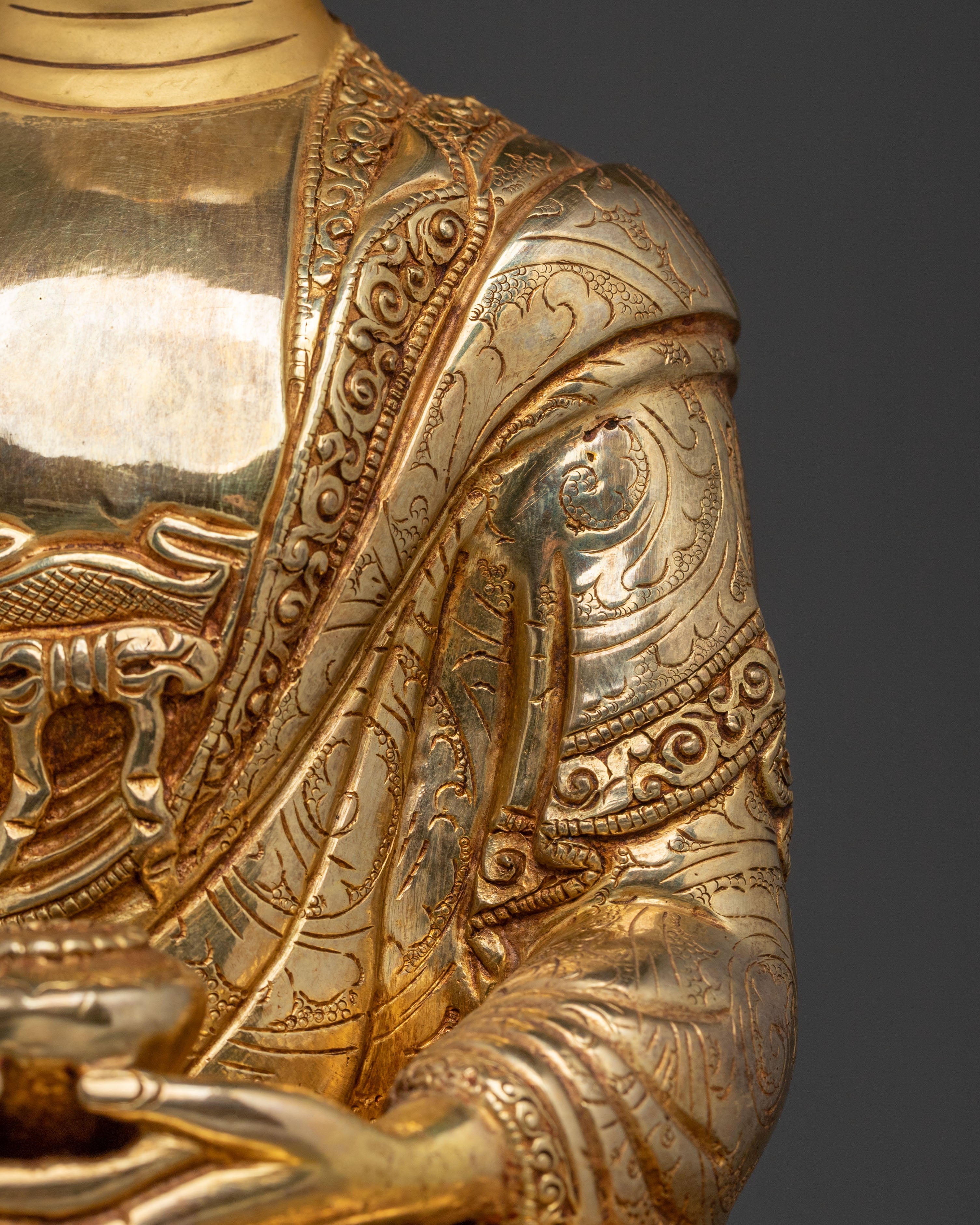 Amitabha 24k Gold Gilded Statue: Radiant Compassion