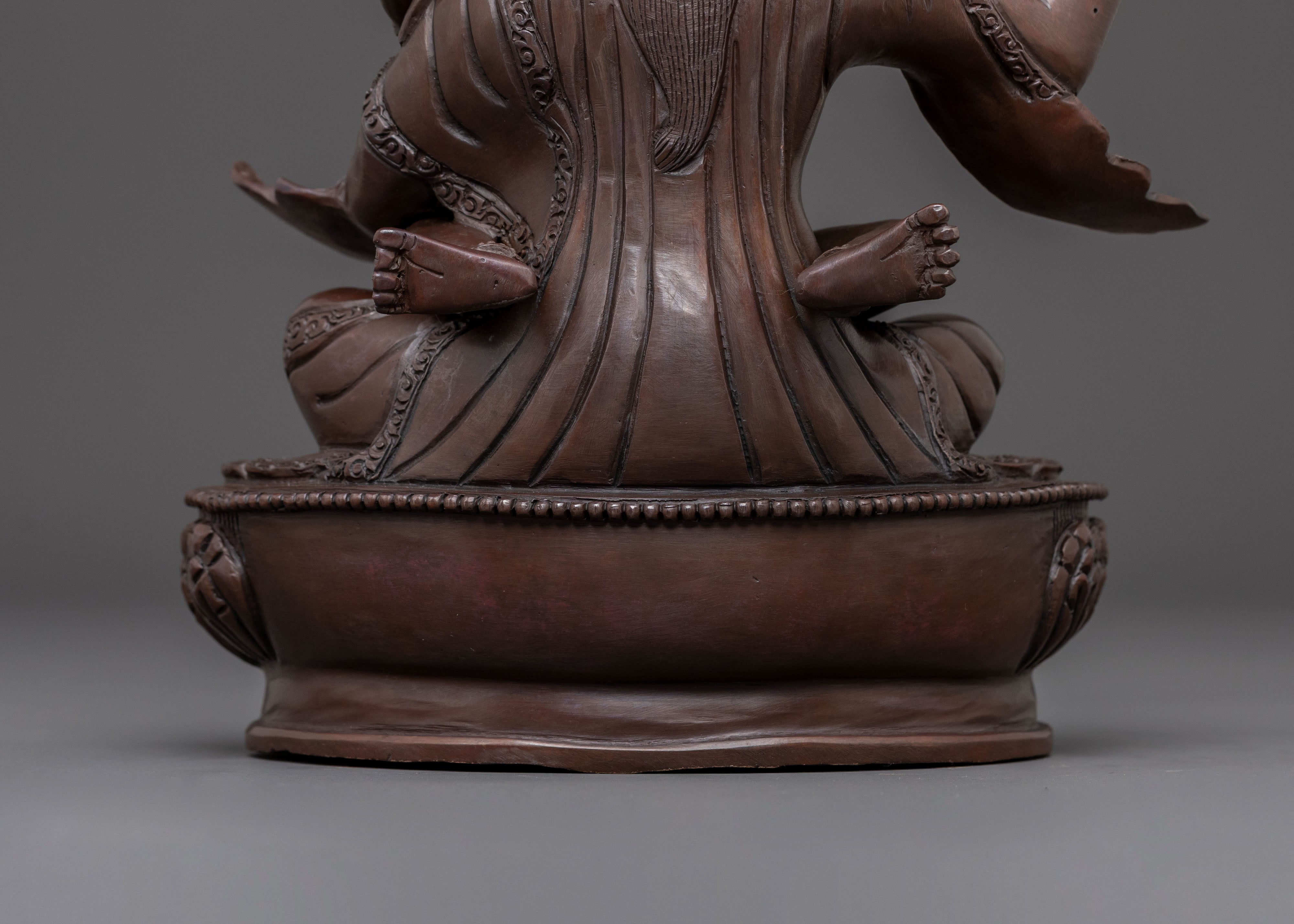Padmasambhava Sacred Sculpture: Oxidized Copper Art