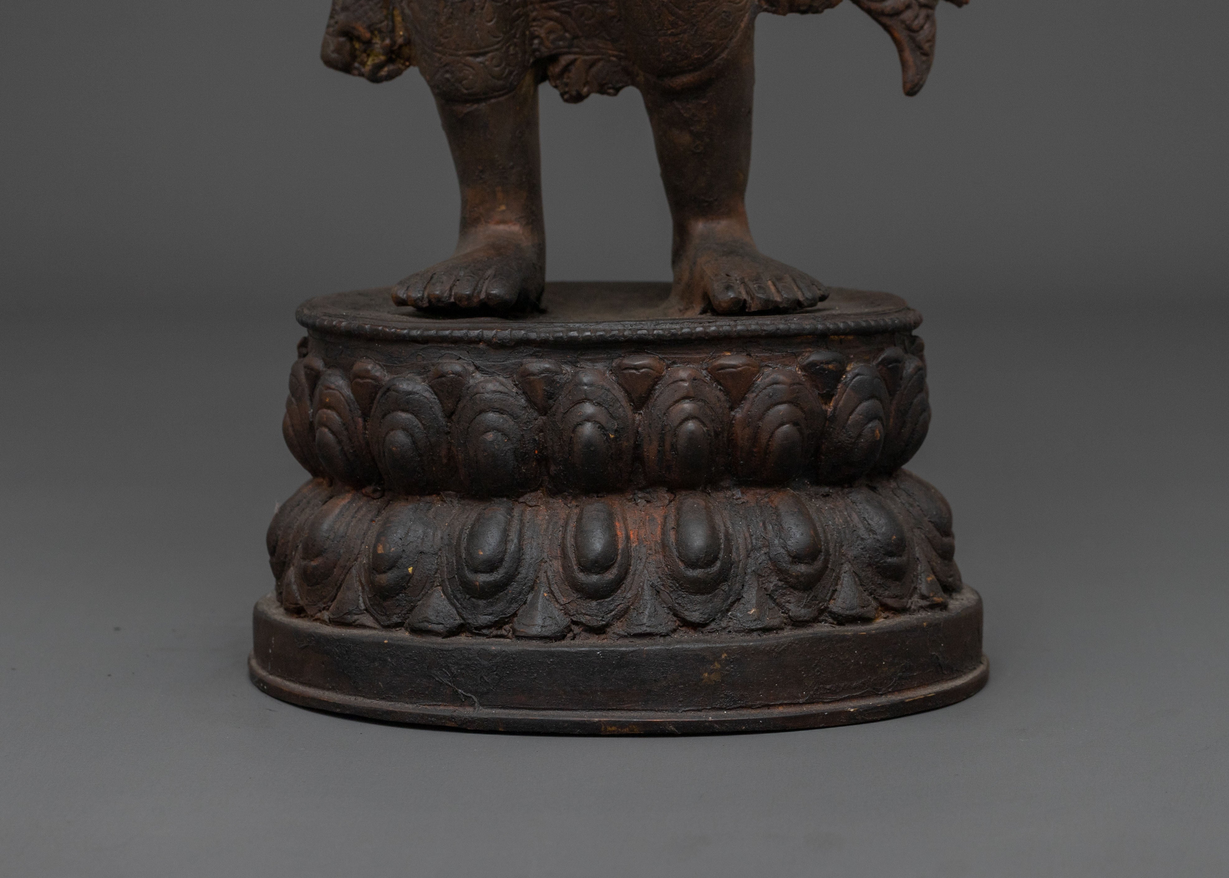 Maitreya Buddha Sacred Sculpture with Antique Finish