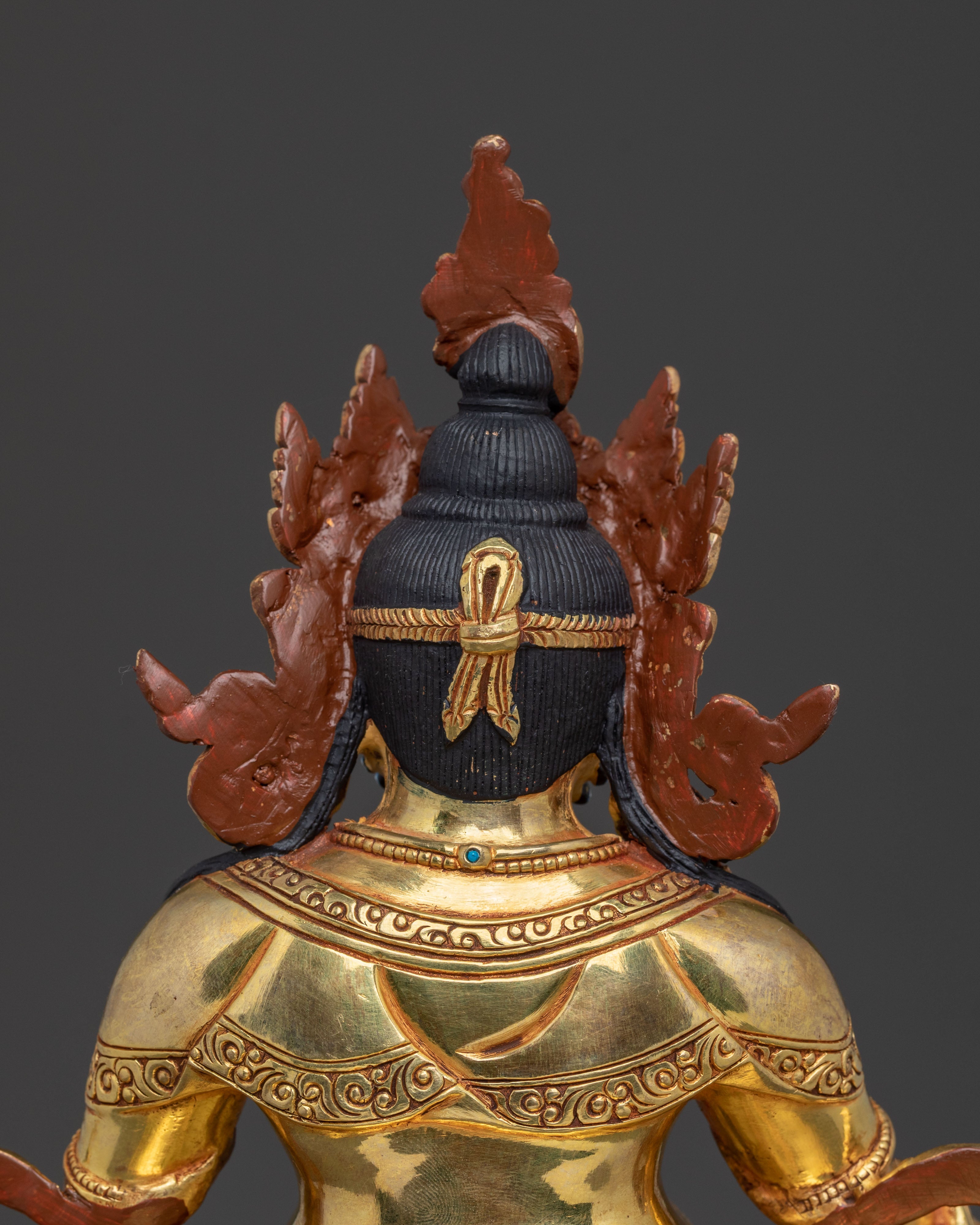 Dzambhala Ritual Statue on Throne | Wealth God