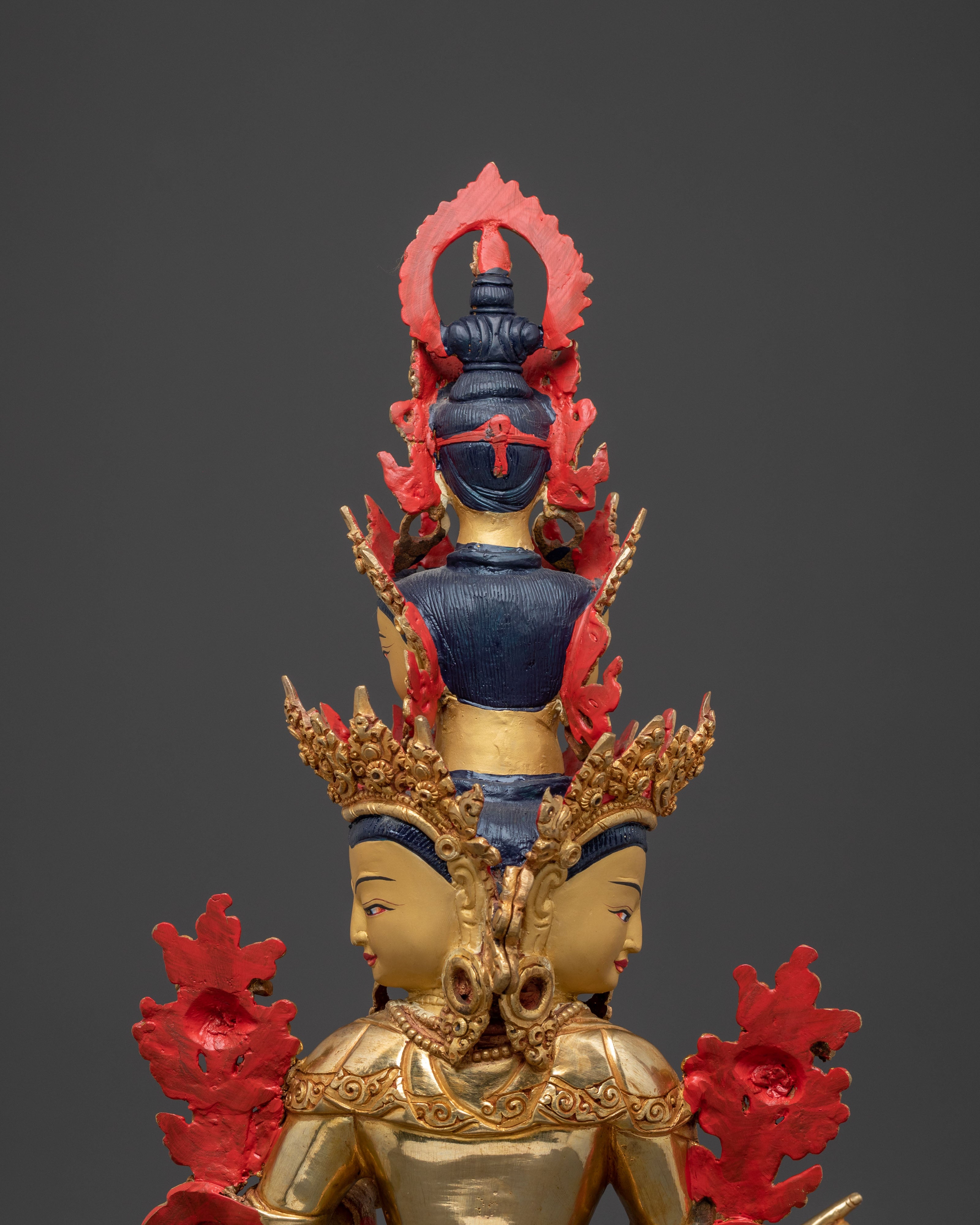 Avalokiteshvara Peaceful Deity Statue – 24K Gilded Copper Statue
