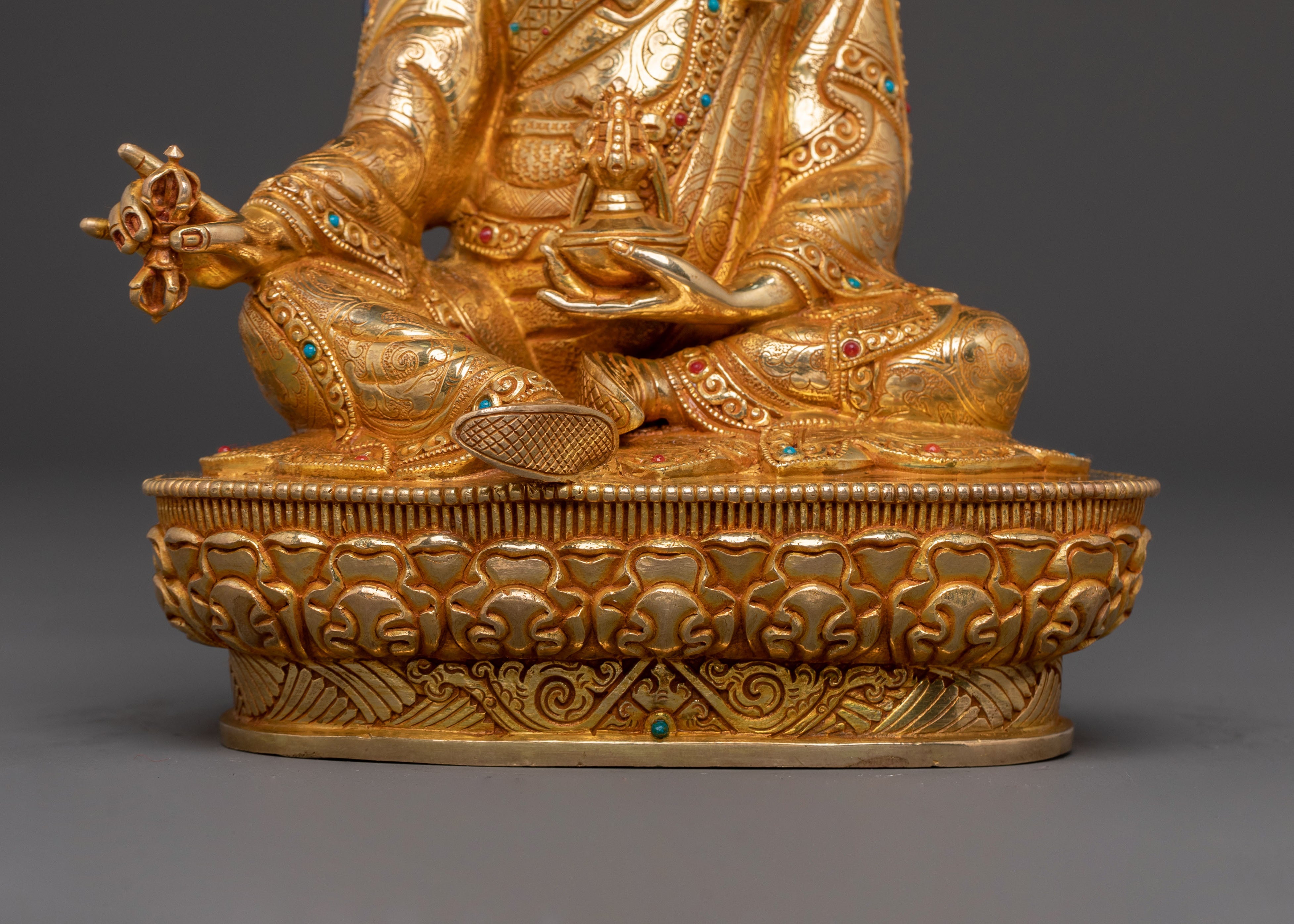 Guru Rinpoche: 24K Gold Gilded Spiritual Figure