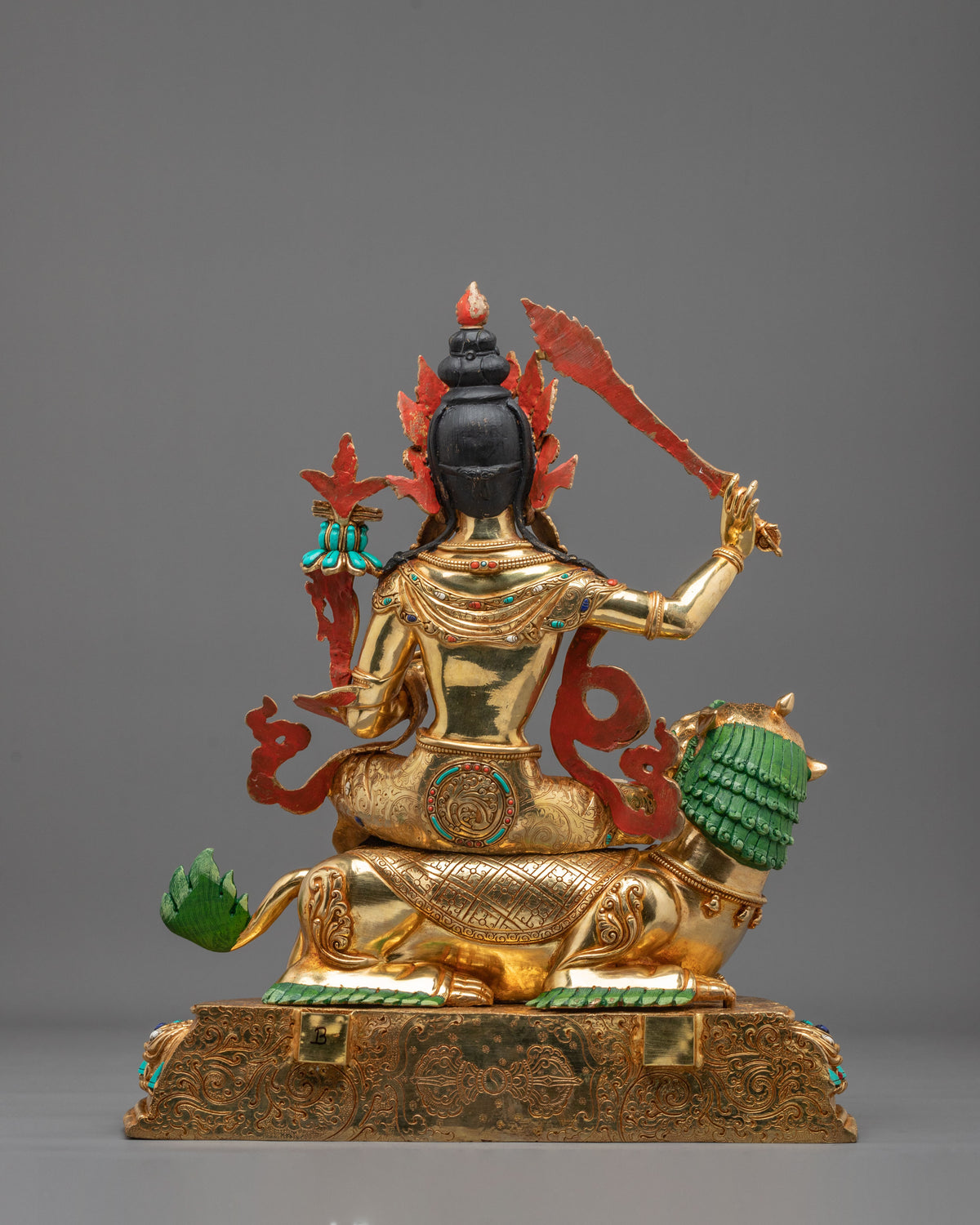 Simhanada Manjushri Sacred Buddhist Figurine | Home Decor
