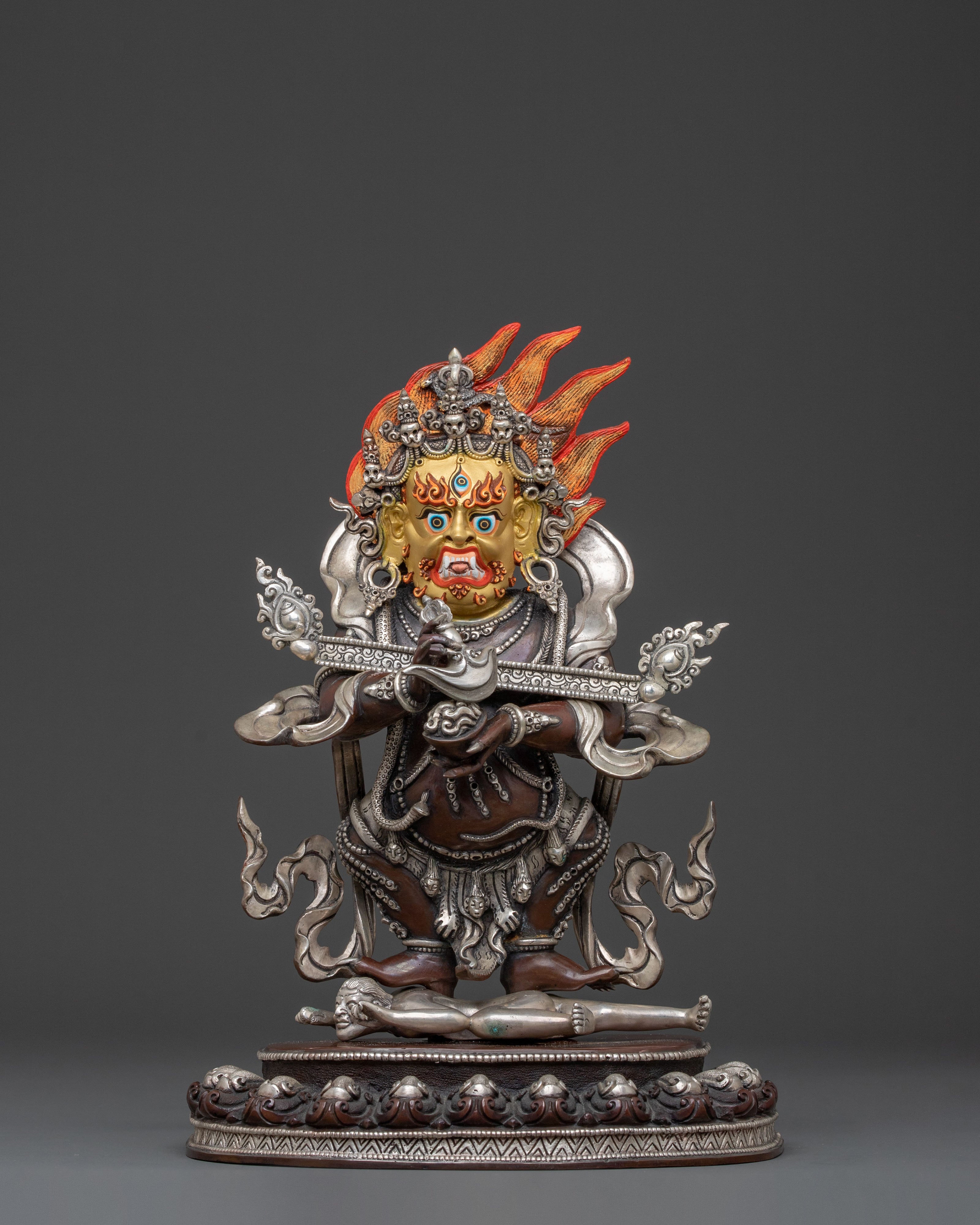 Shakya Mahakala: Handcrafted Oxidized Copper Divine Icon