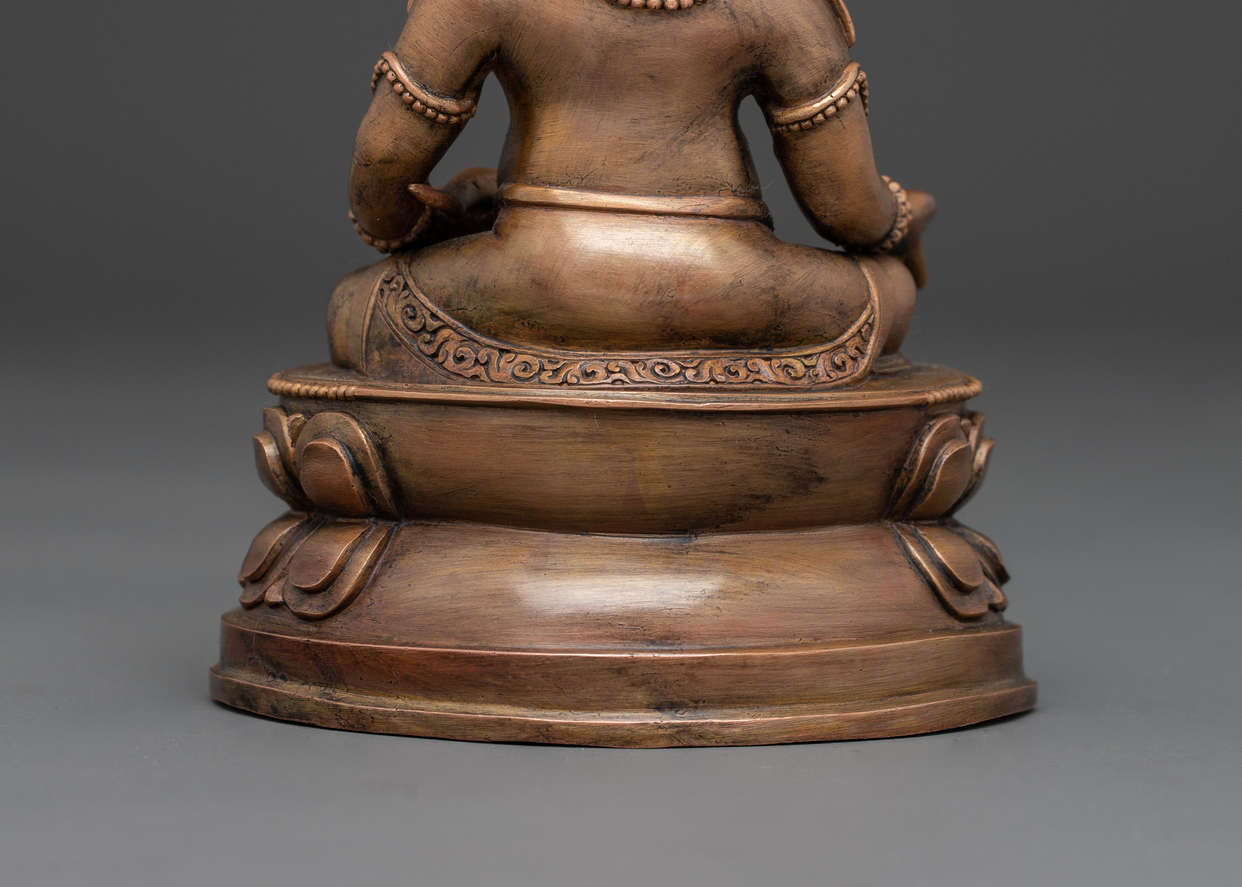 Traditional Buddhist Deity Dzambhala Copper Statue | Guardian of Wealth