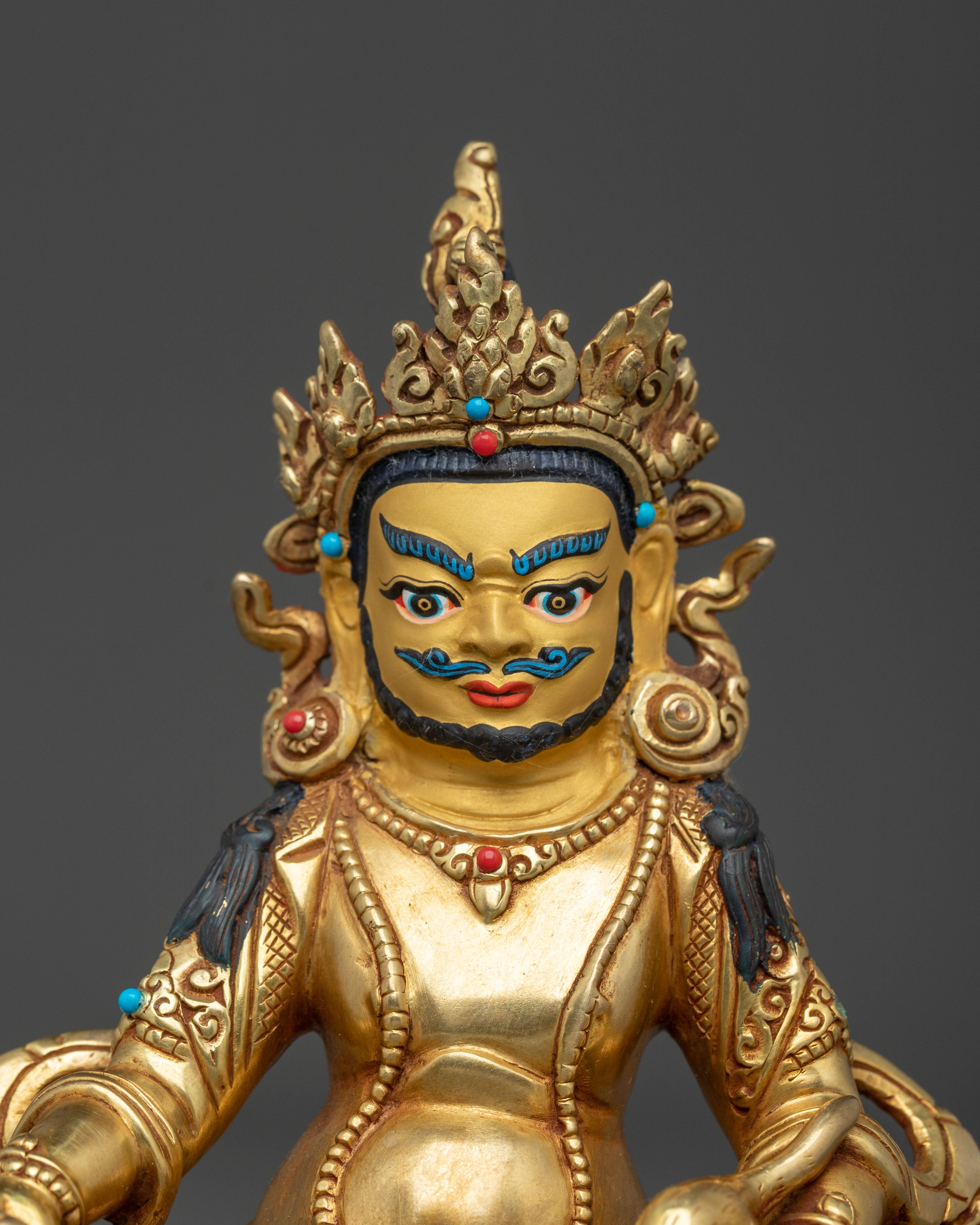 Dzambhala Fire Gold Gilded Statue | Wealth God