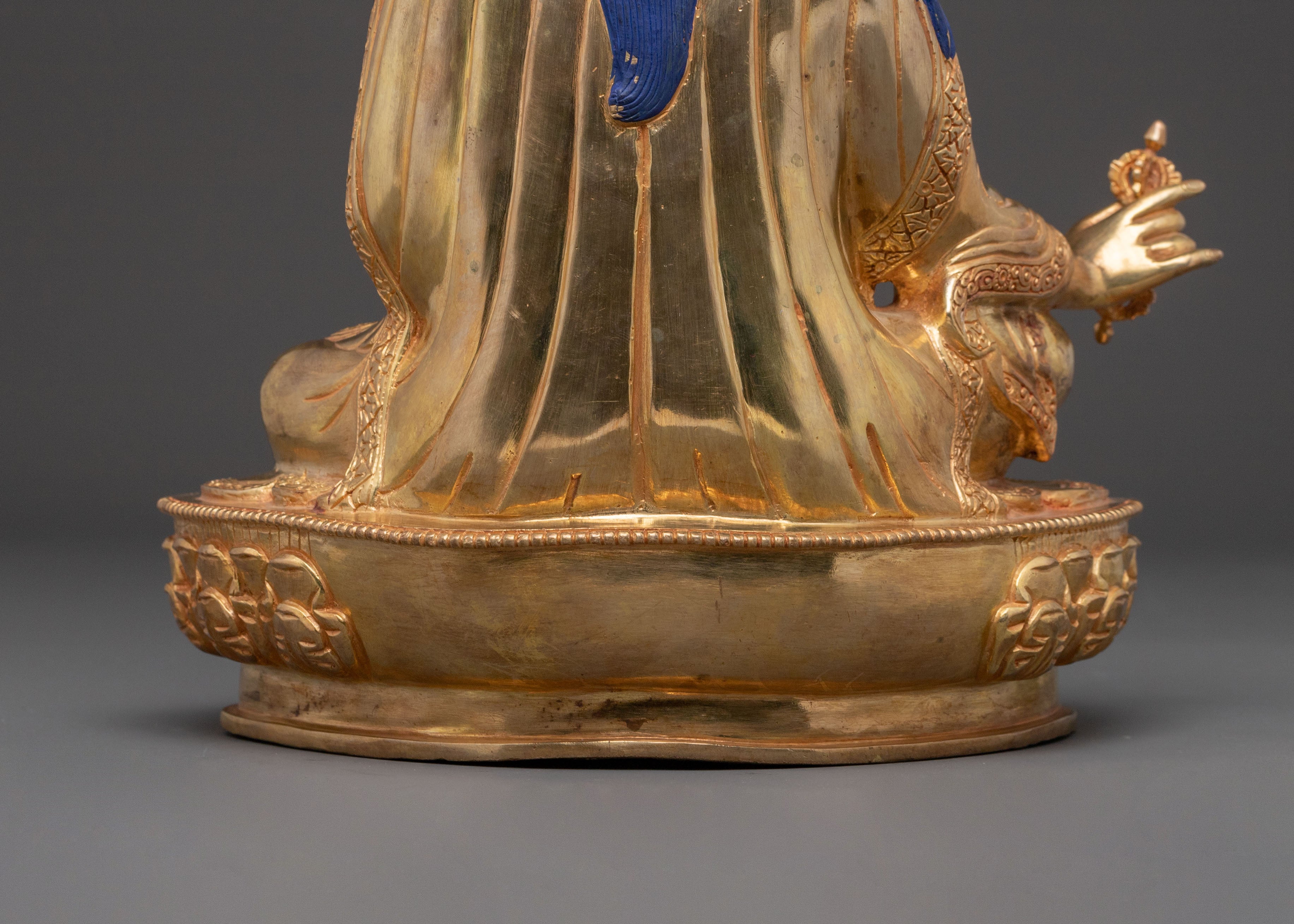 Guru Rinpoche Statue | 24K Gold Gilded Figure