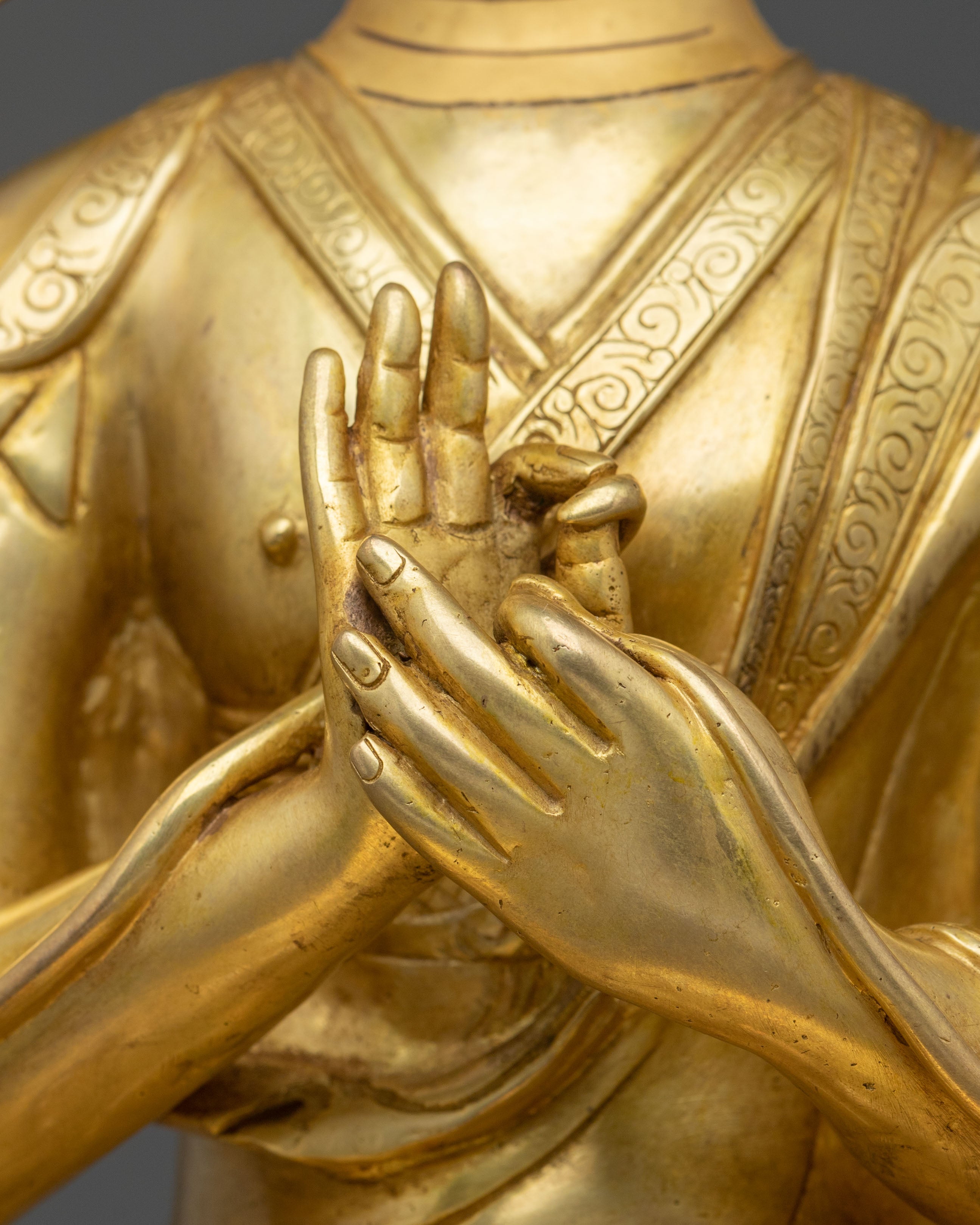 Tsongkhapa with Disciples Statue: Founder of the Gelug Tradition