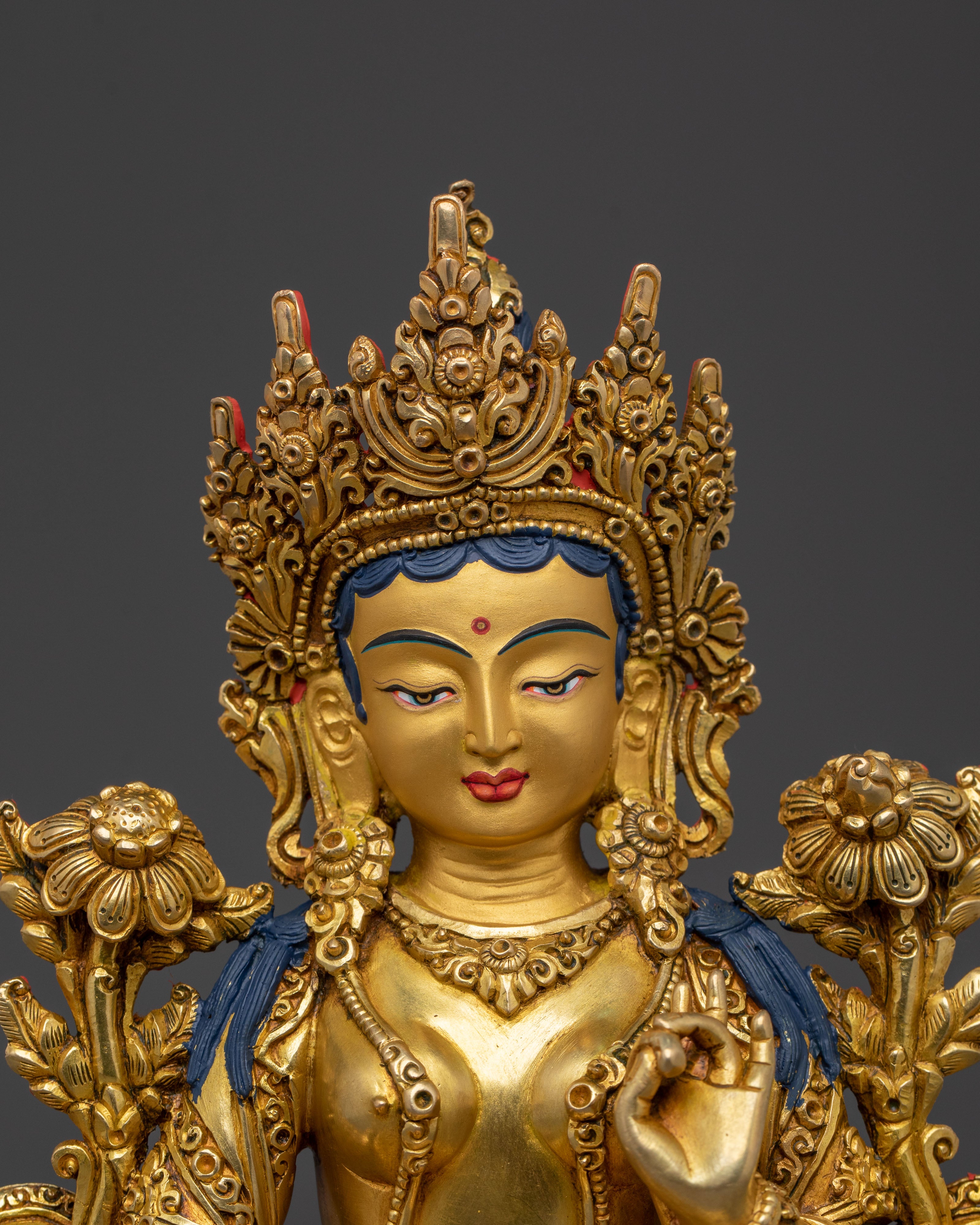 Green Tara Home Shrine Statue: Goddess of Compassion & Swift Blessings